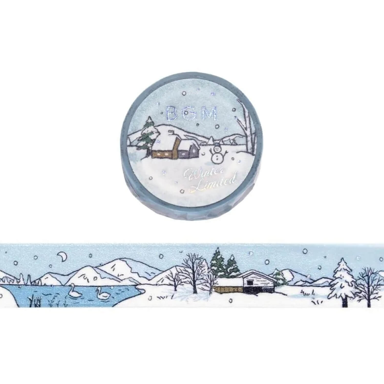 (2025 Winter Limited) BGM Foil Masking Tape – Cottage by the Snow Lake