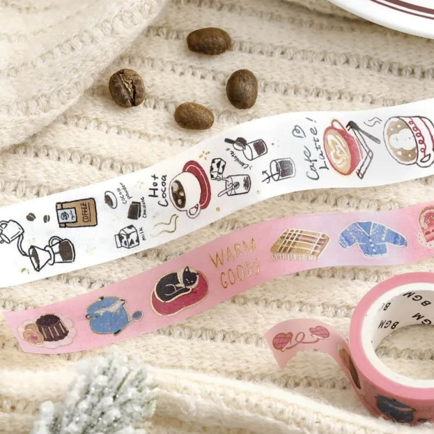 (2025 Winter Limited) BGM Foil Masking Tape – Winter Drinks