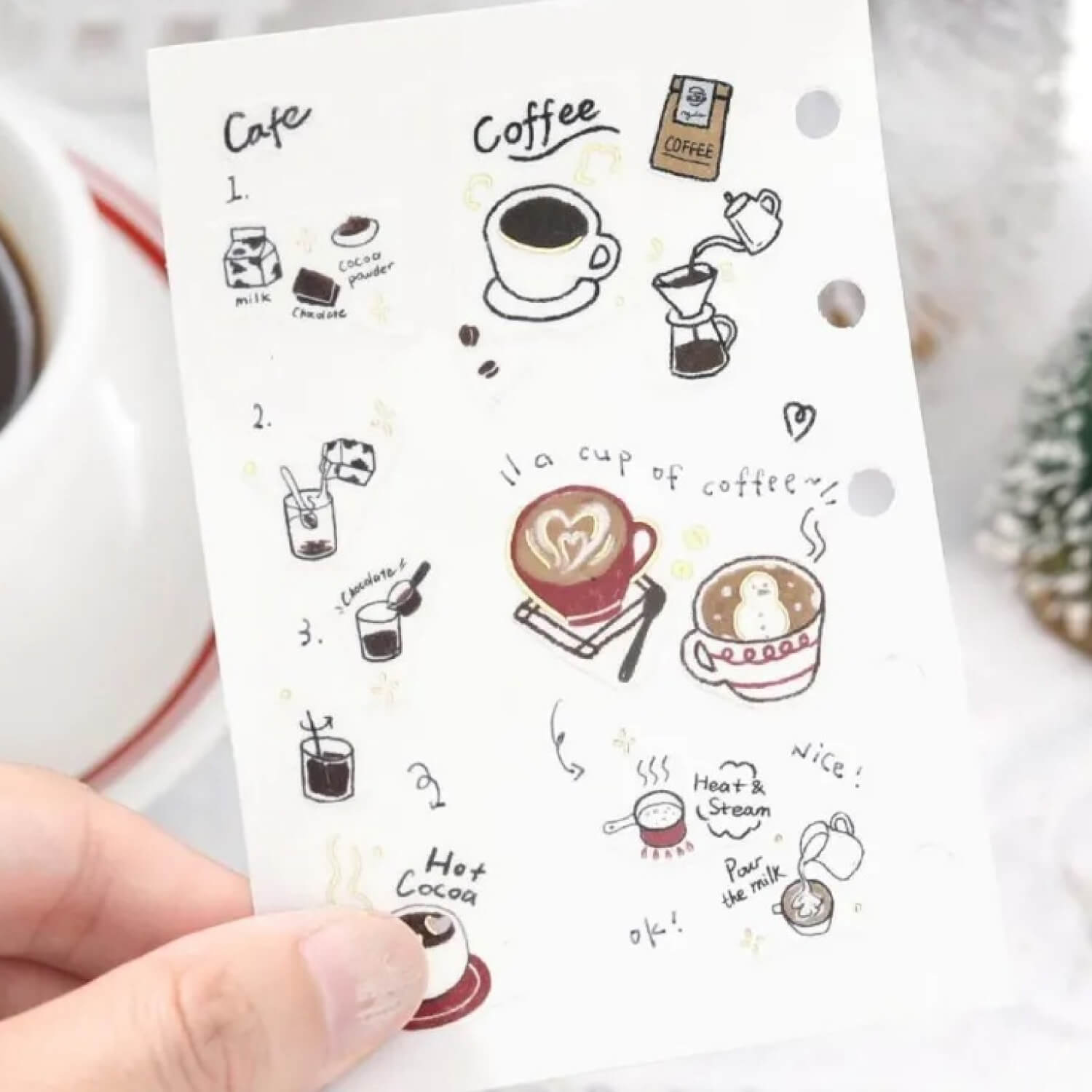 (2025 Winter Limited) BGM Foil Masking Tape – Winter Drinks