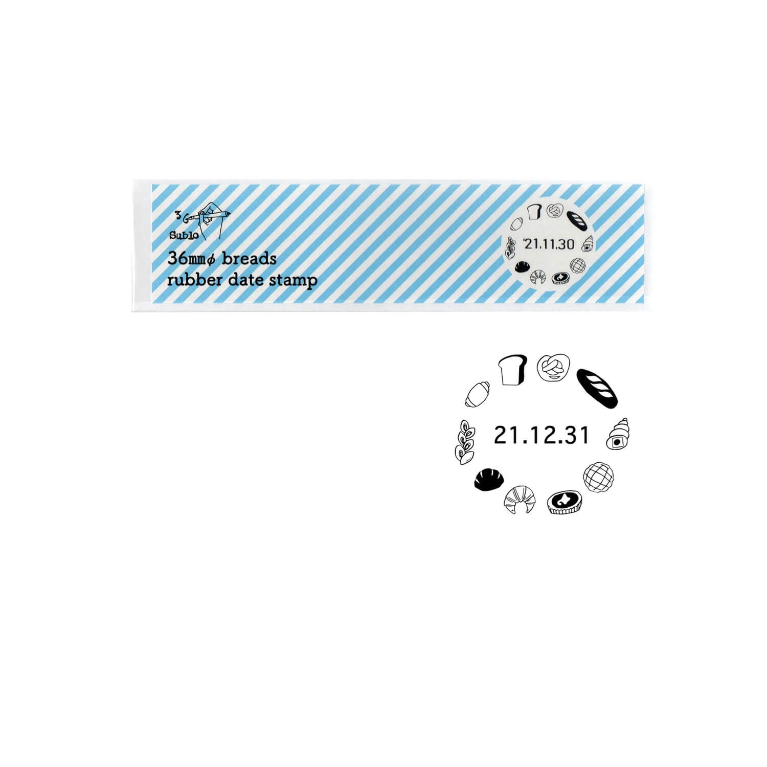 36 Sublo Stamp – Date Rotary Stamp: Bread