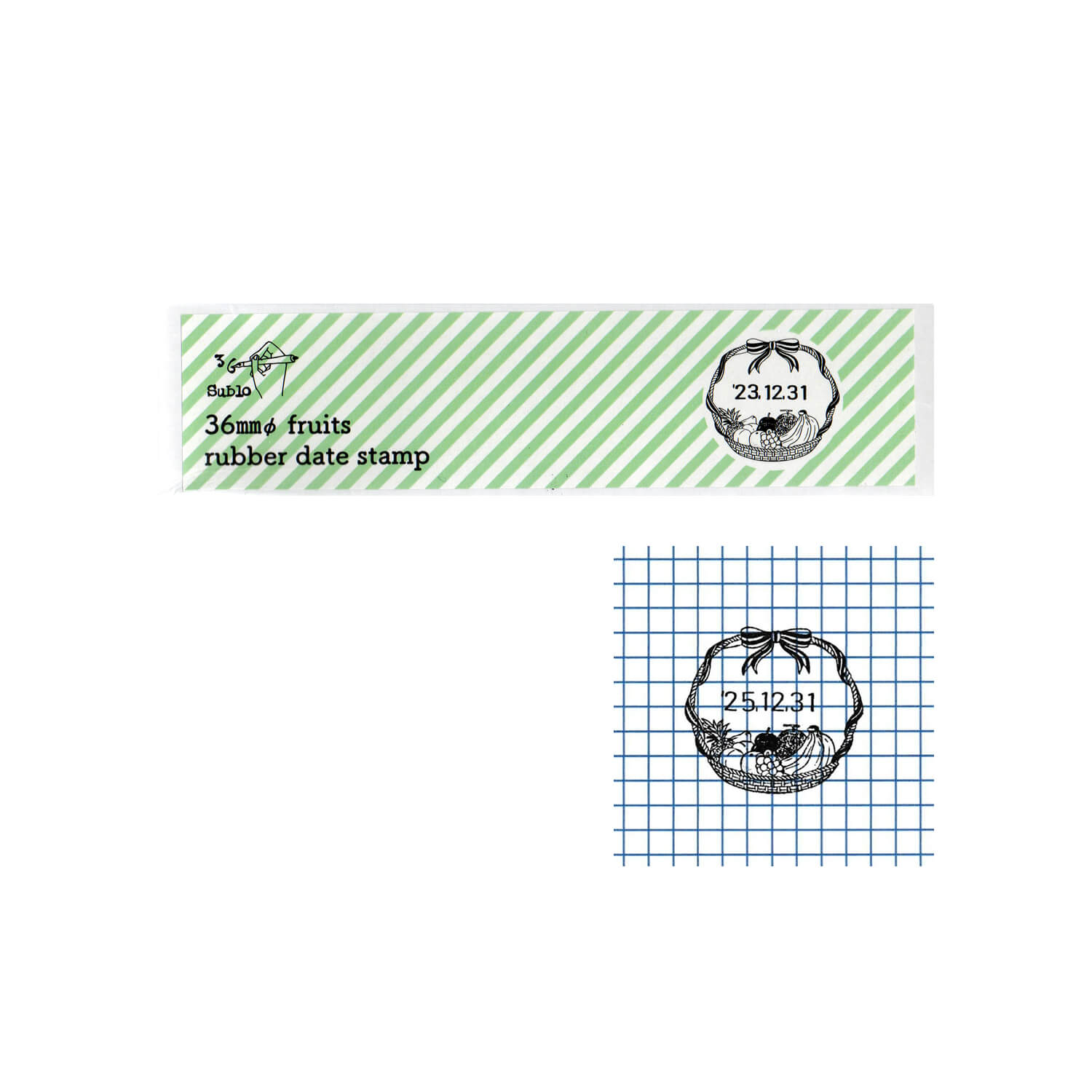36 Sublo Stamp – Date Rotary Stamp: Fruits (36mm)