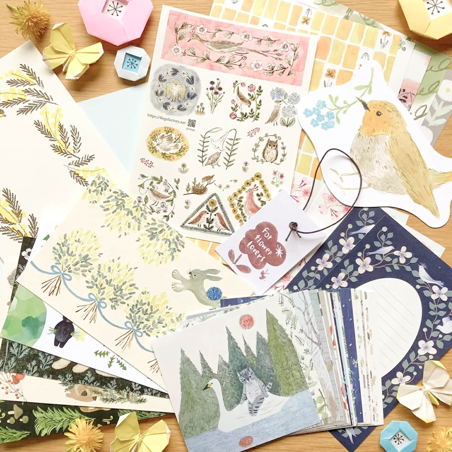 4 legs Flower & Plant Paper Set