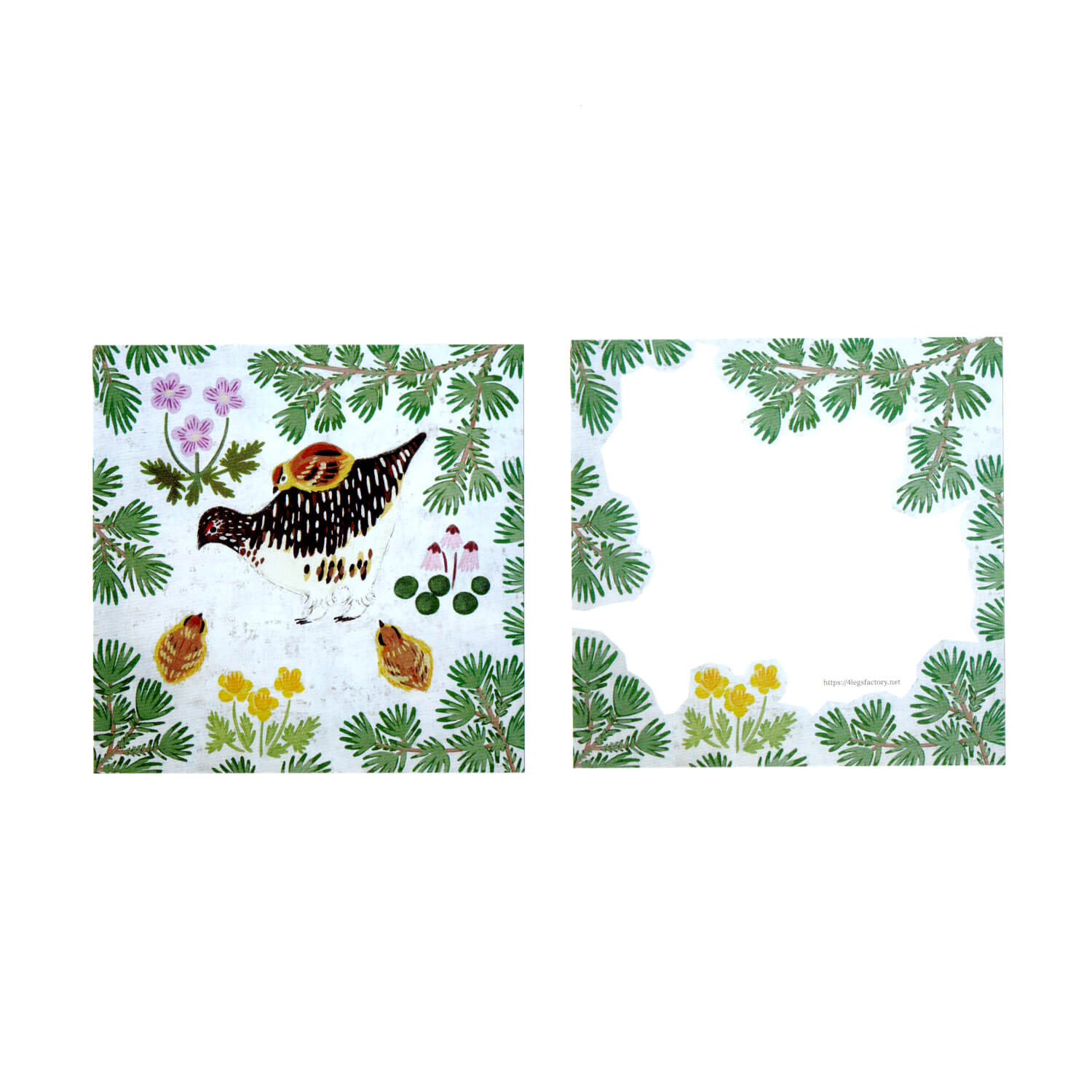 4 legs Memo Pad – Wild Birds (56 Sheets)