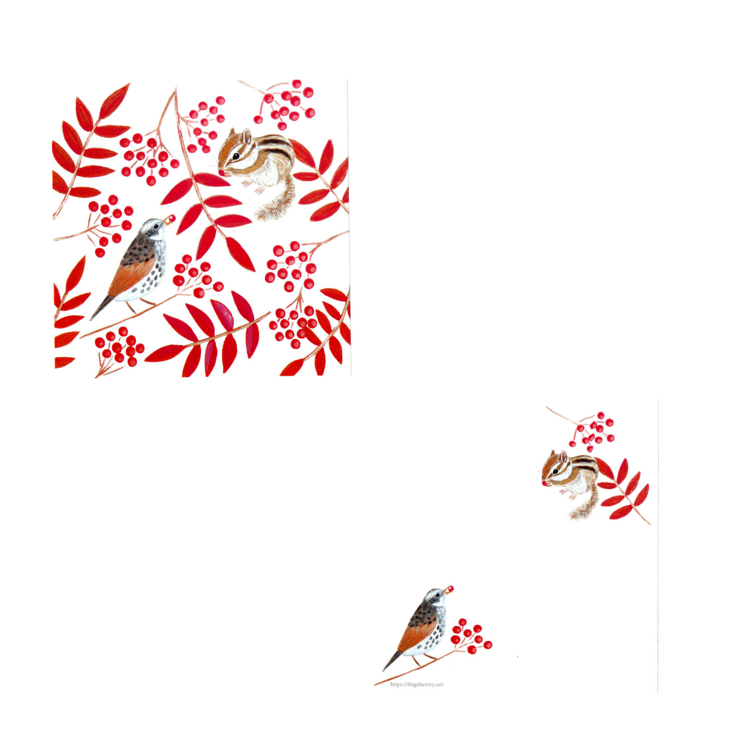 4 legs Memo Pad – Wild Birds (56 Sheets)
