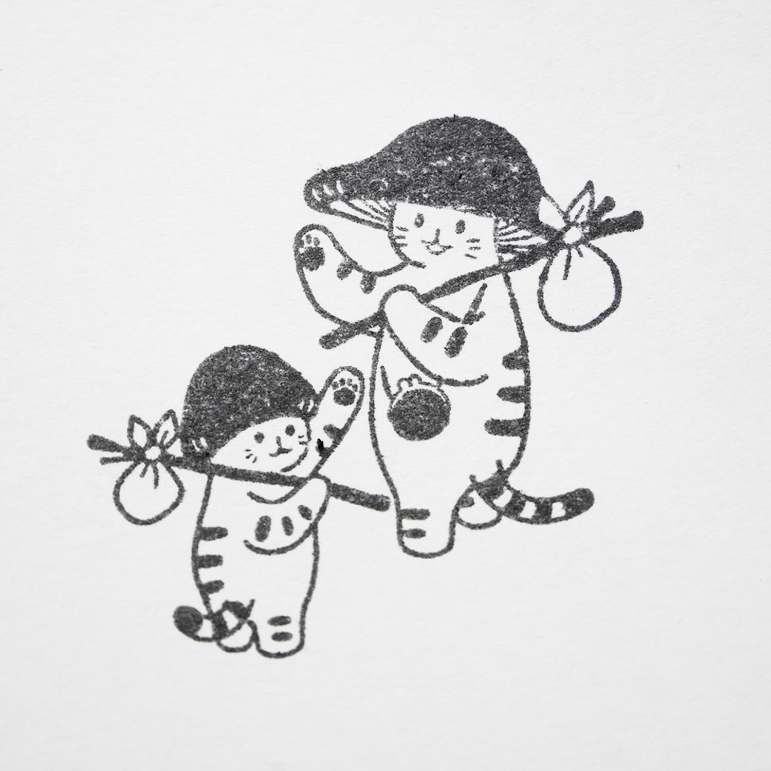 4 legs Rubber Stamp - Mushroom Cat See You Soon