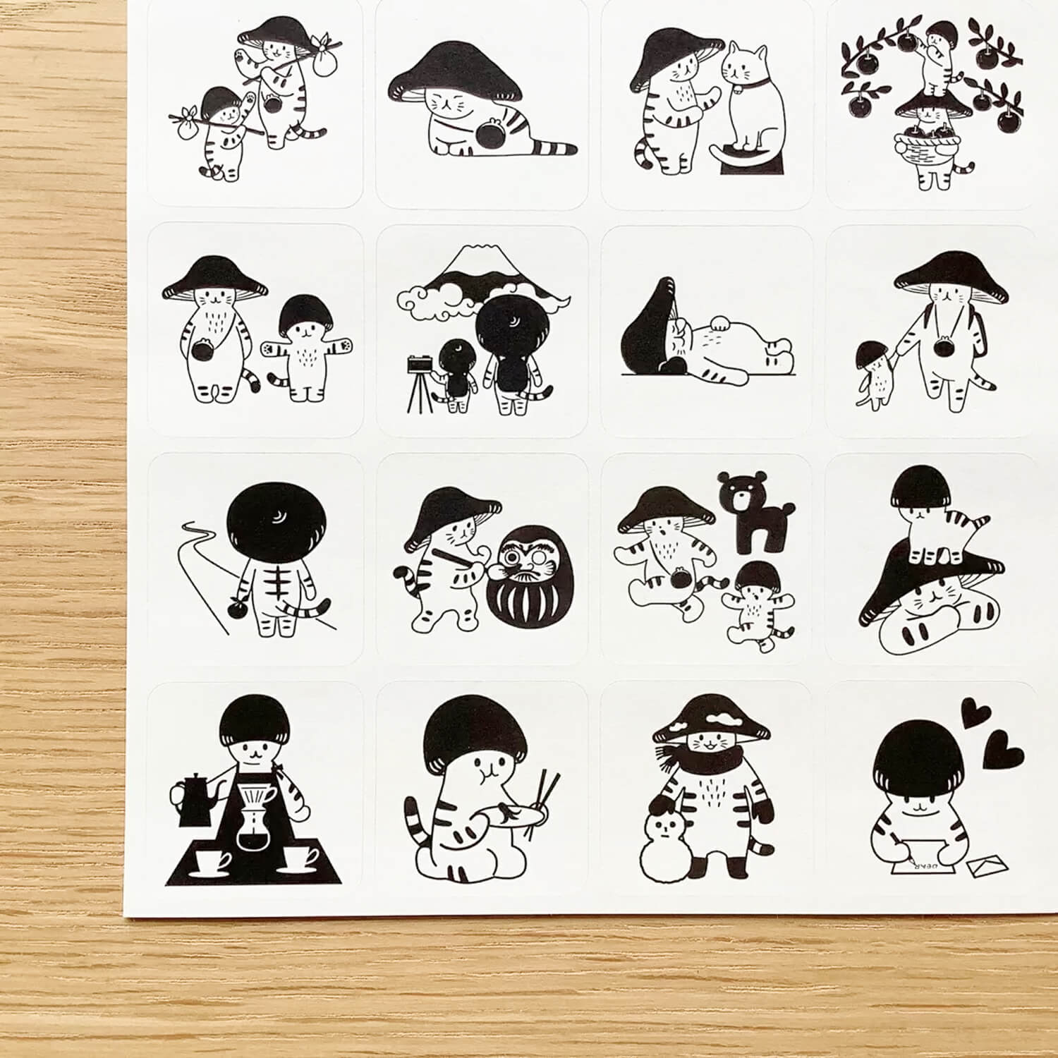 4 legs Sticker Sheet - Mushroom Cat