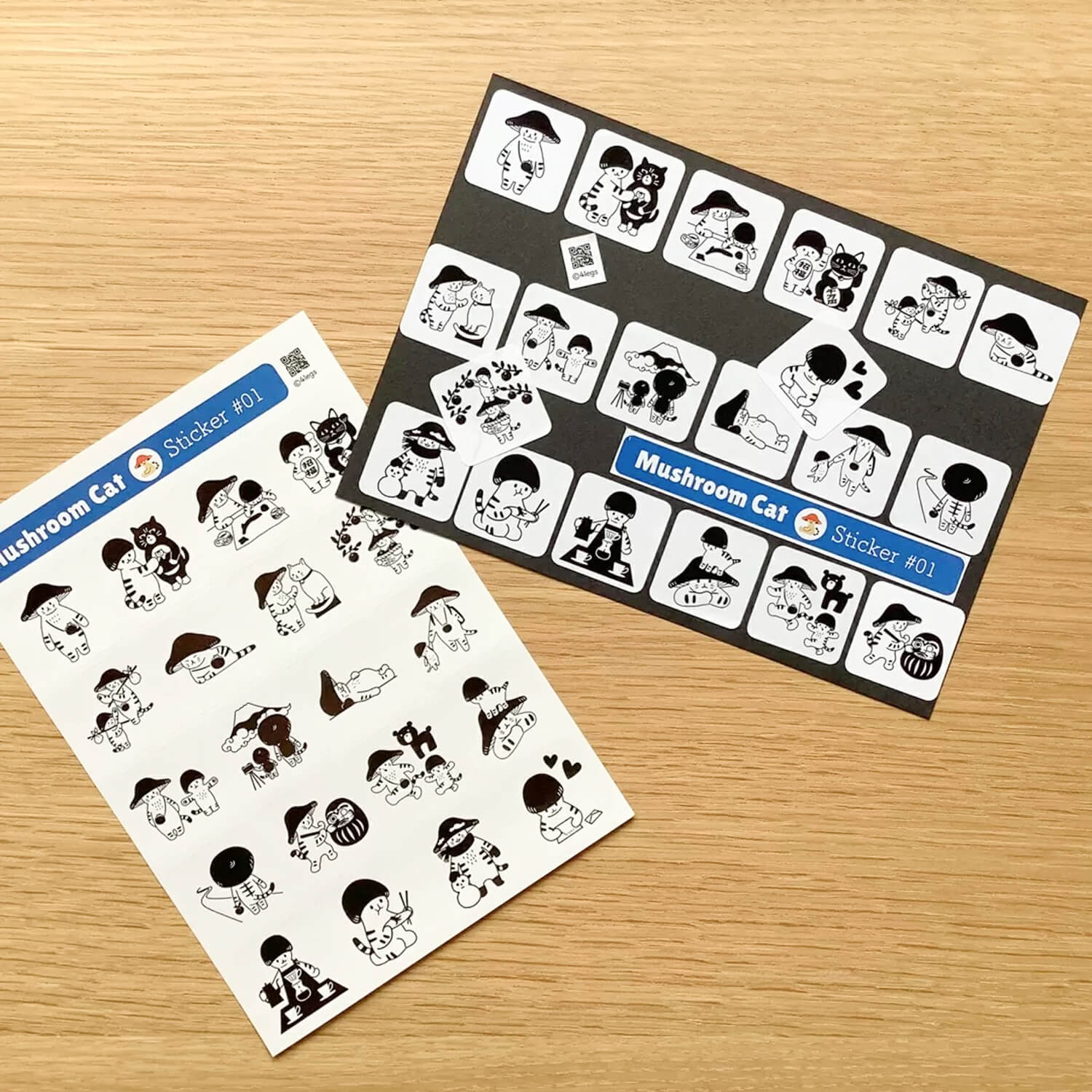 4 legs Sticker Sheet - Mushroom Cat