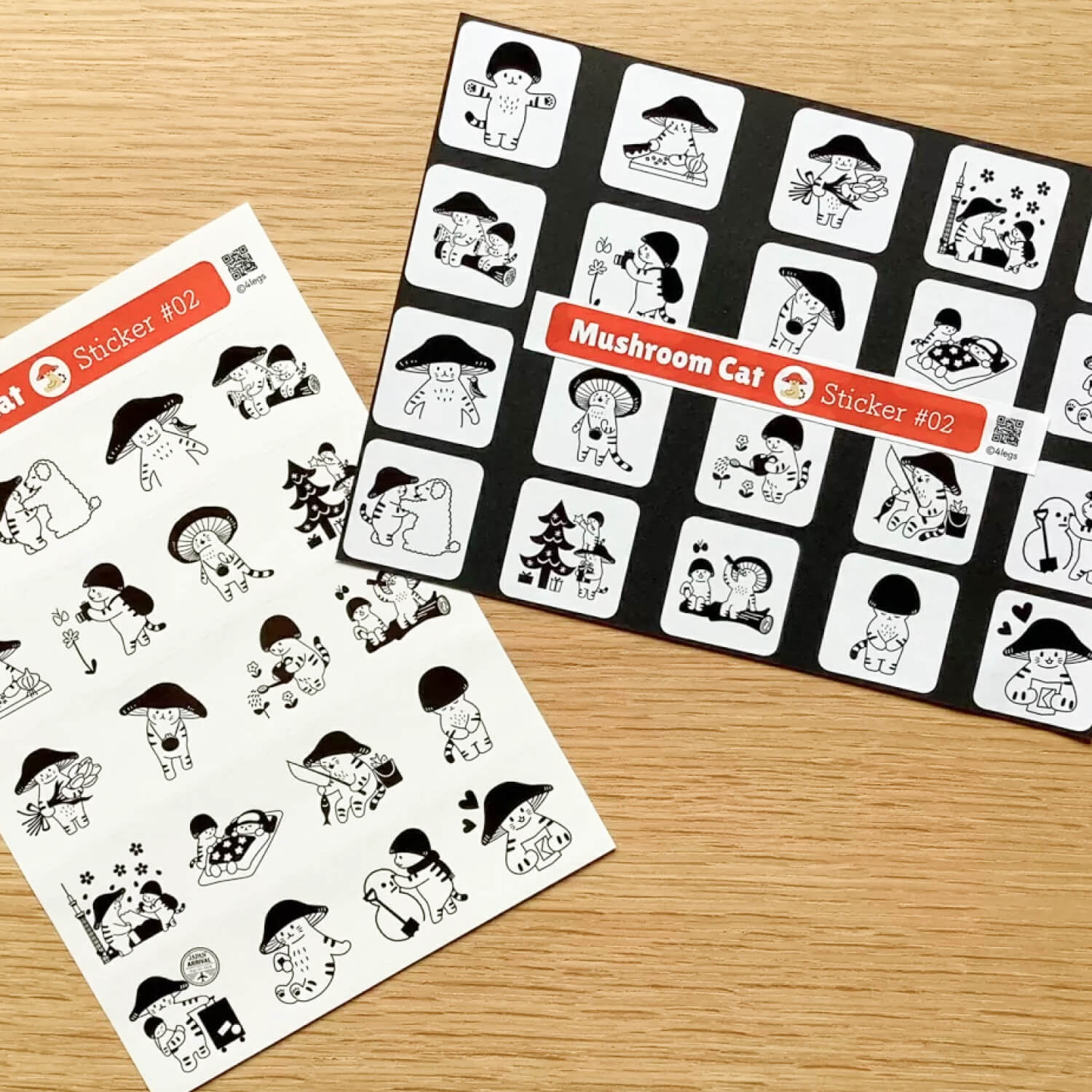 4 legs Sticker Sheet - Mushroom Cat
