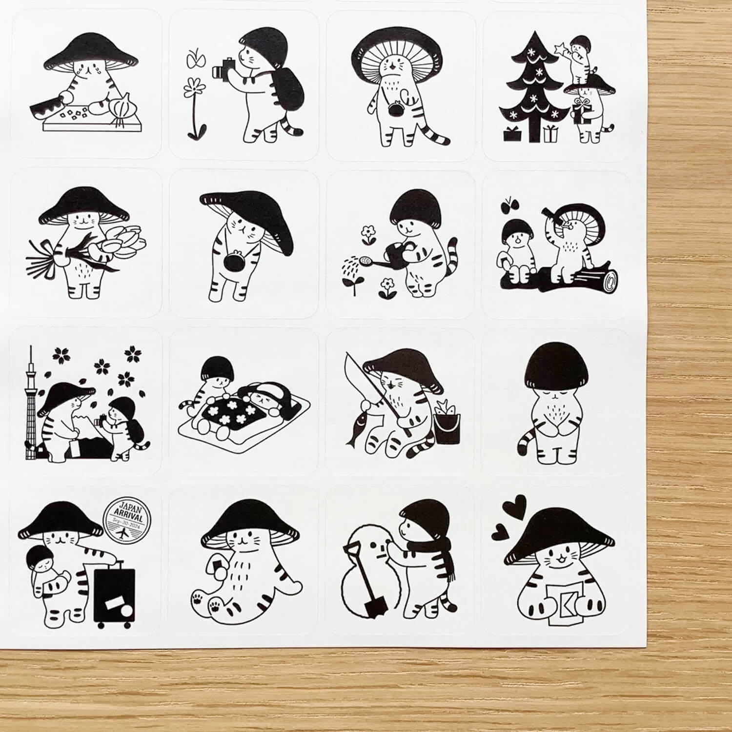 4 legs Sticker Sheet - Mushroom Cat