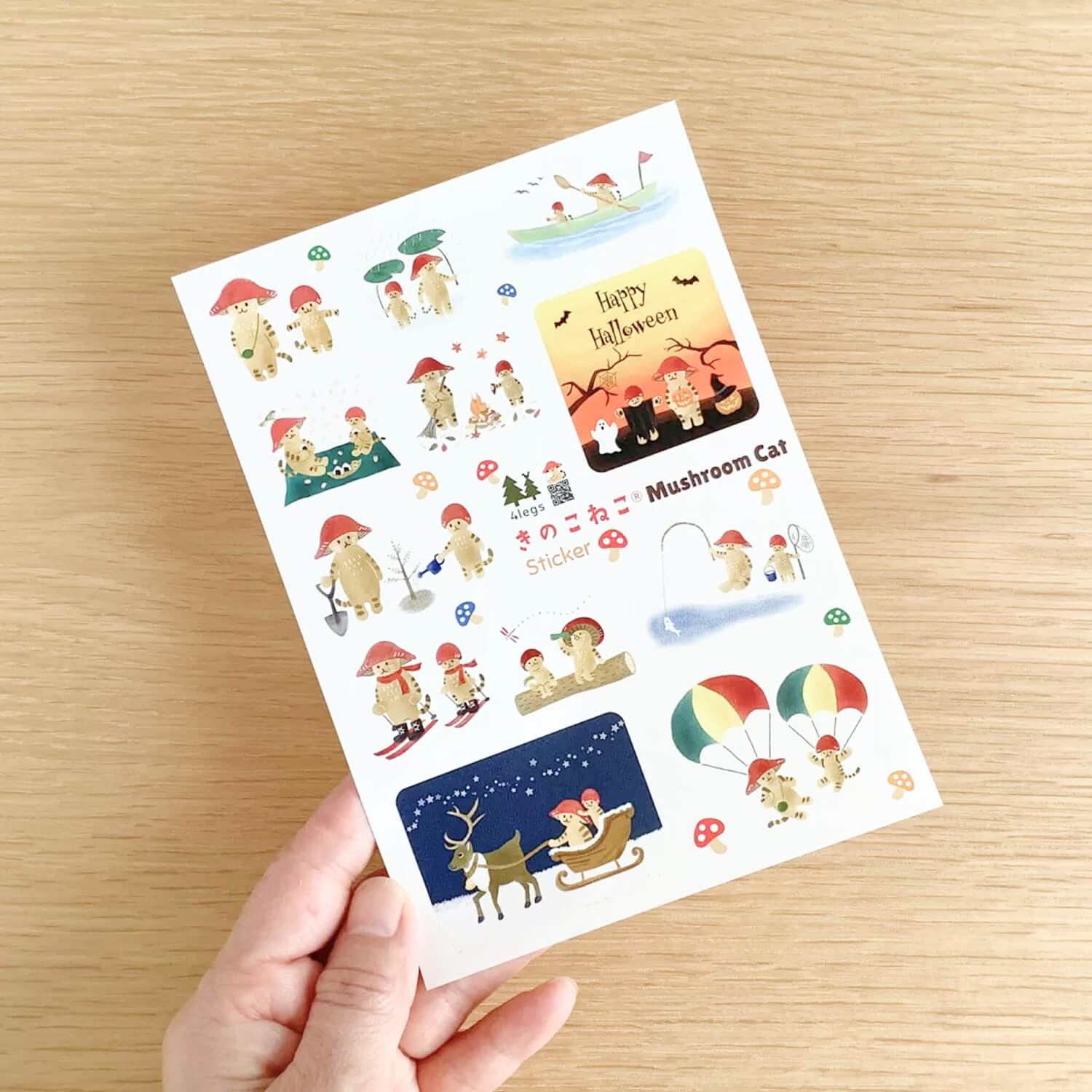4 legs Sticker Sheet - Mushroom Cat’s Year