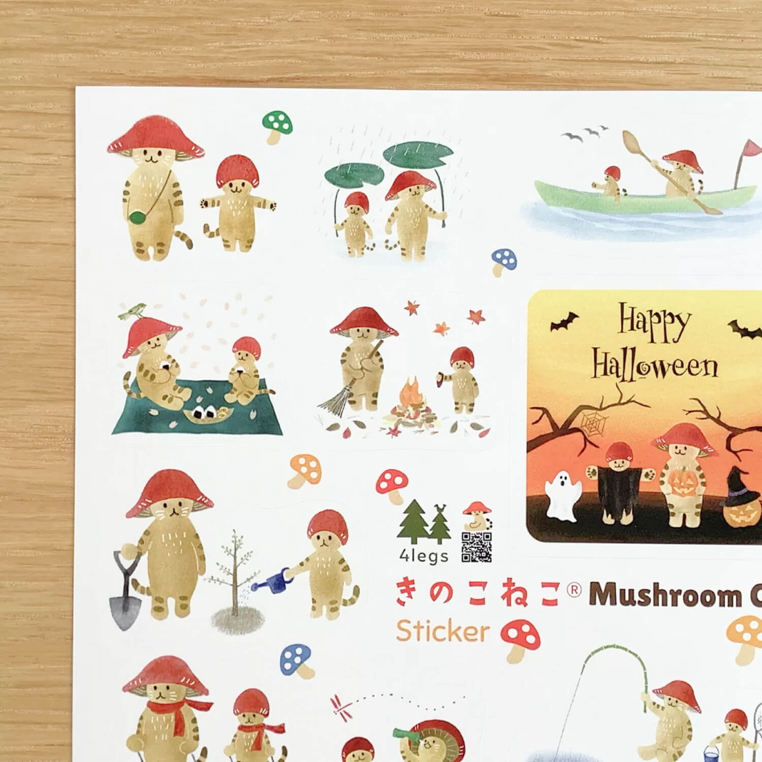 4 legs Sticker Sheet - Mushroom Cat’s Year