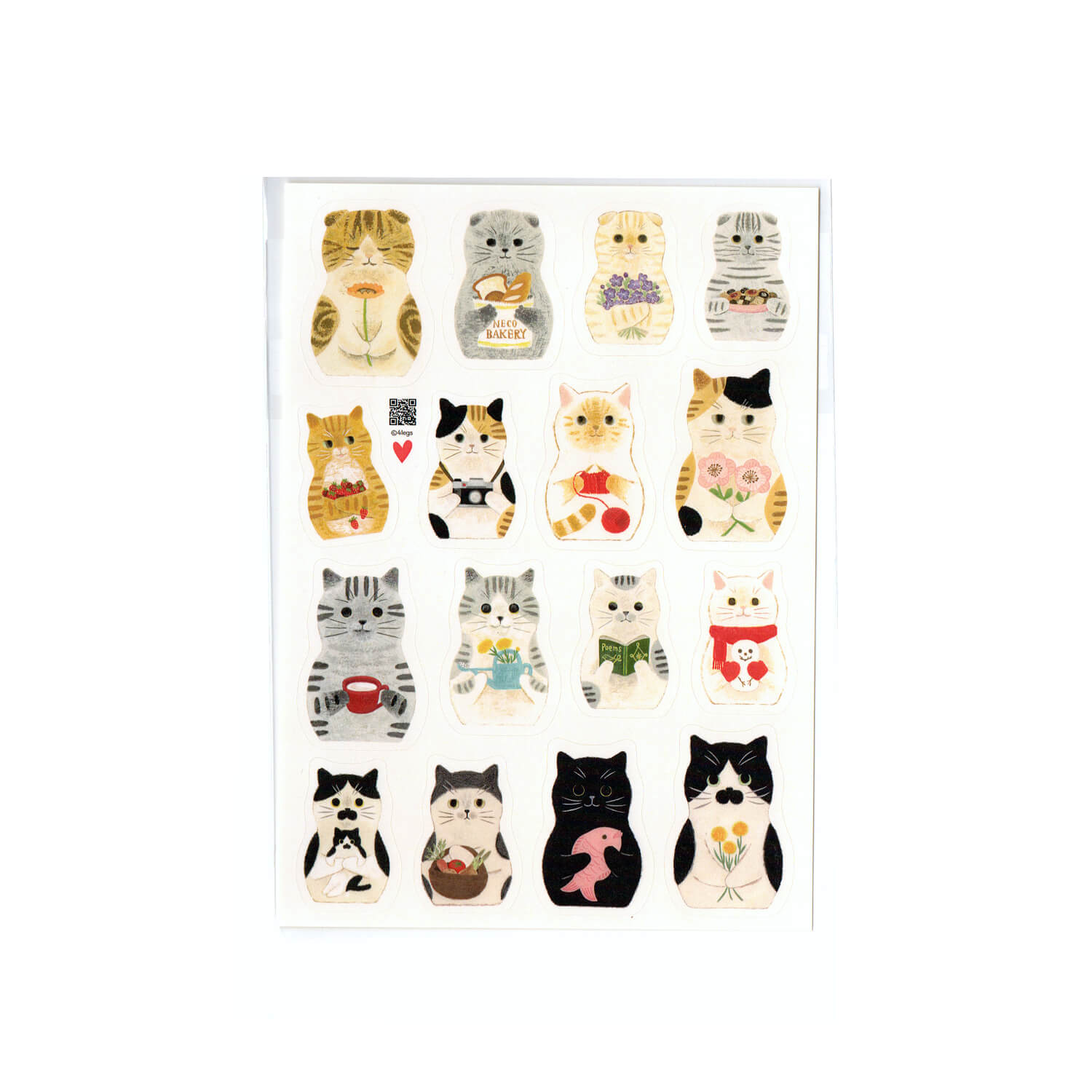 4 legs Sticker Sheet – Cat Matryoshka