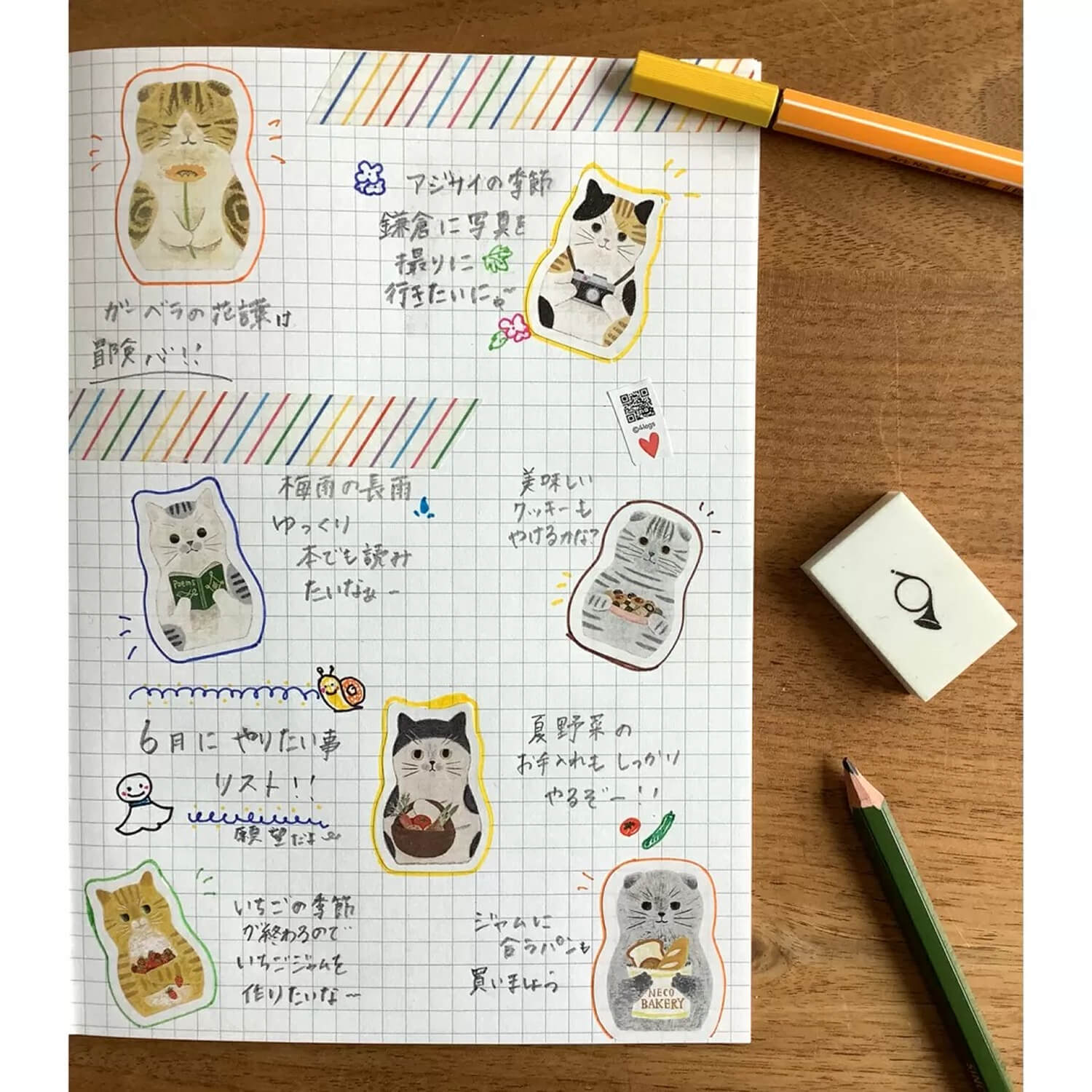 4 legs Sticker Sheet – Cat Matryoshka