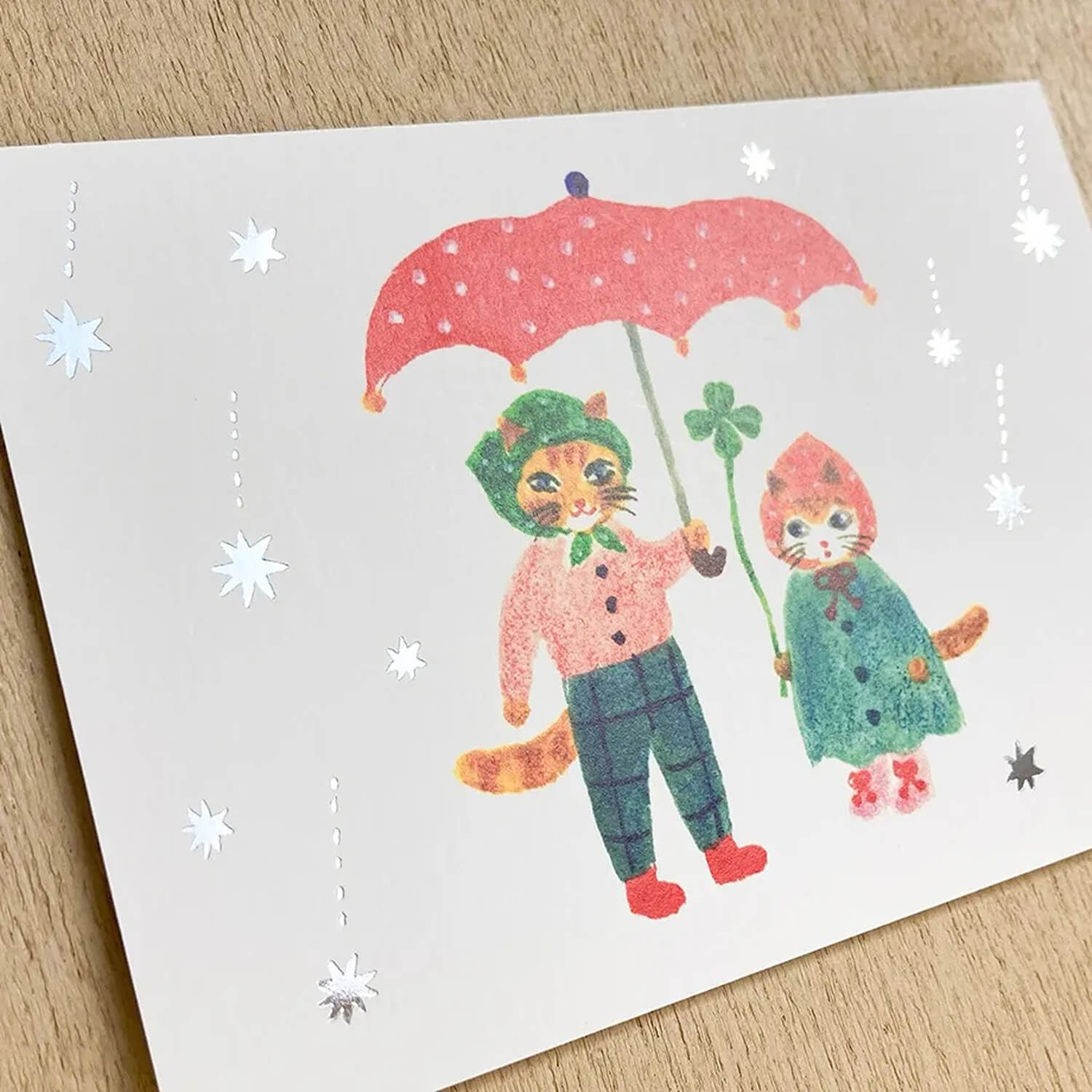 Aiko Fukawa Foil Postcard – Raindrops