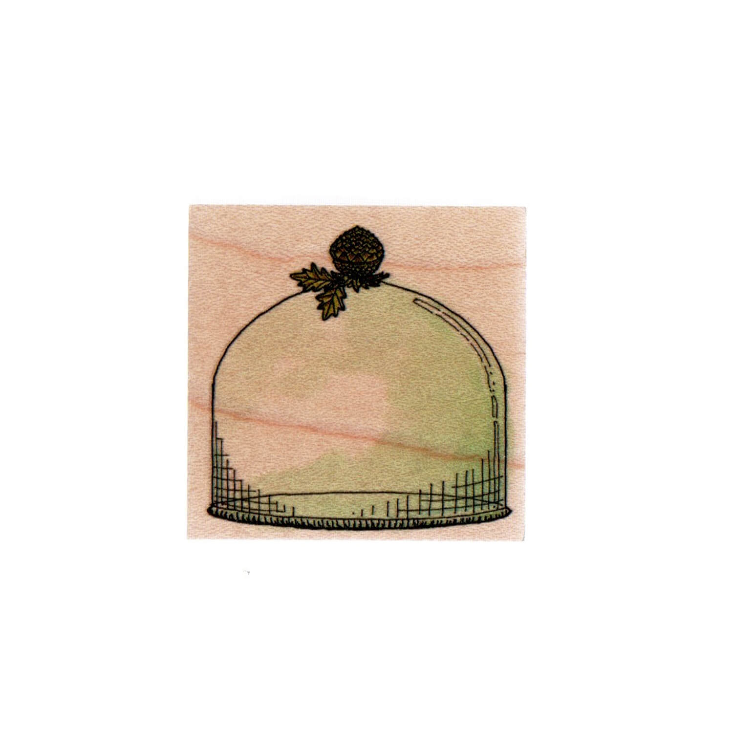 Akamegane Acorn Glass Dome Stamp