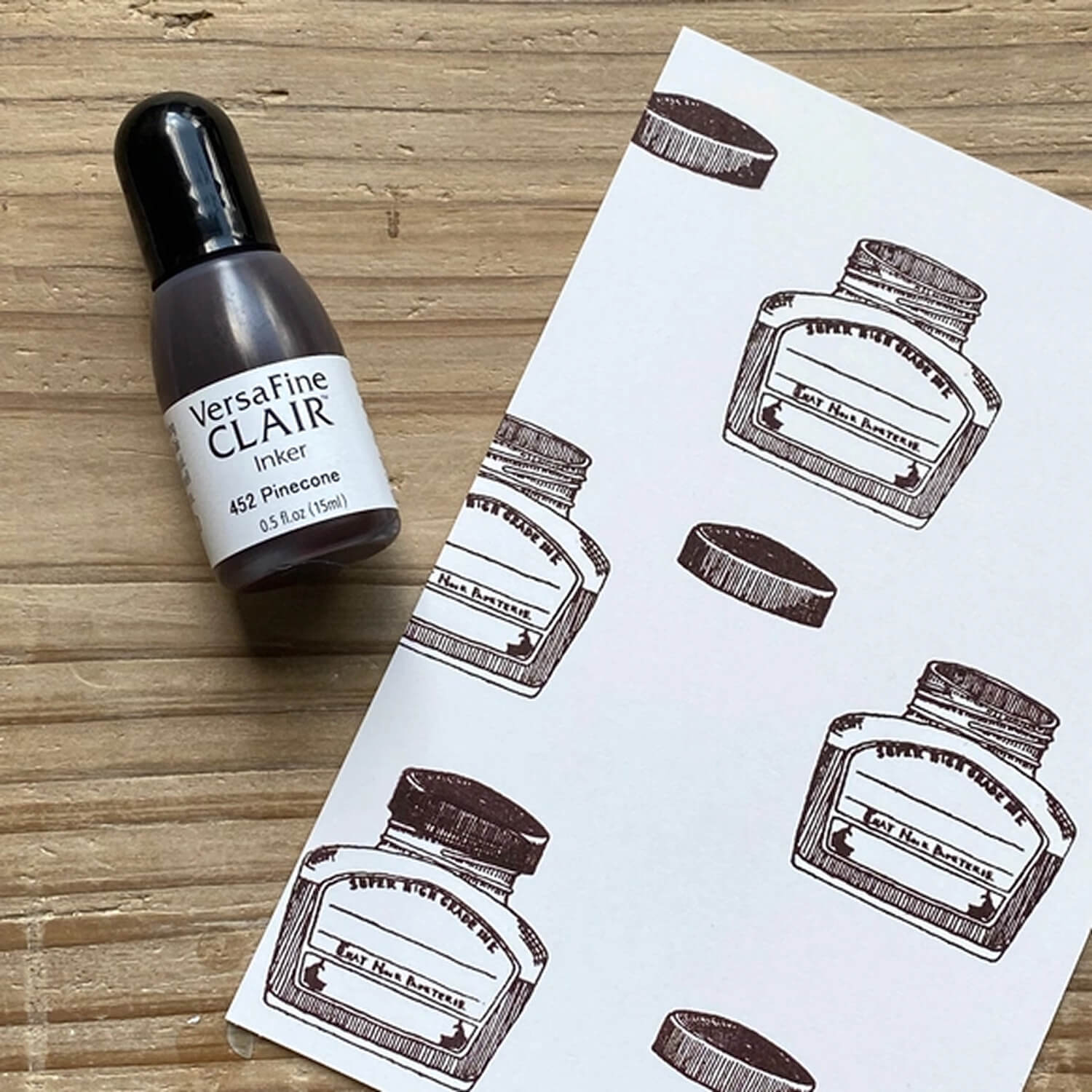 Akamegane Ink Bottle & Lid Stamp Set