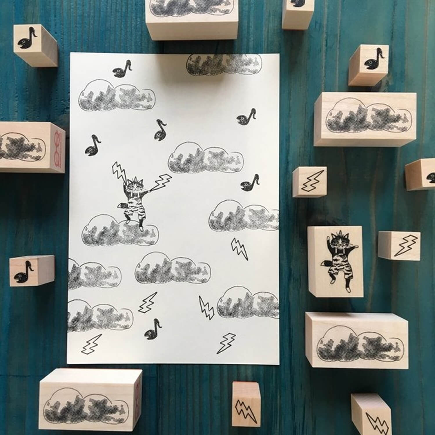 Akamegane Rain Cloud Stamp