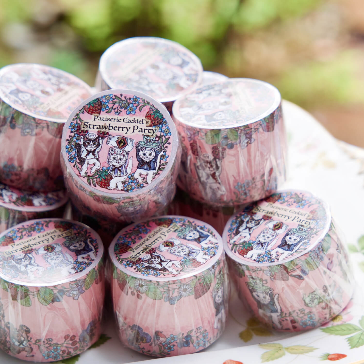 Akamegane Sticky Notes Roll - Strawberry Party