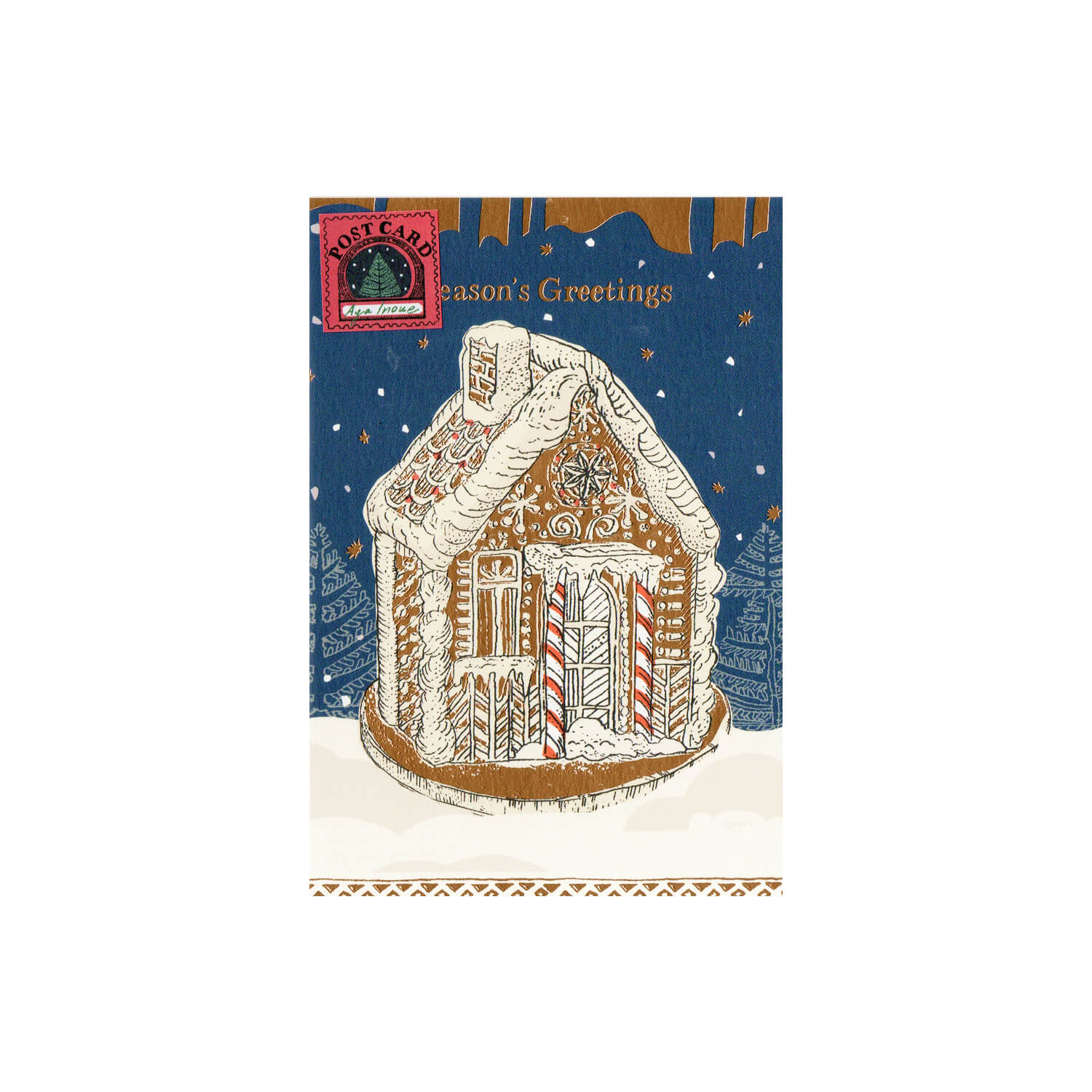Aya Inoue Christmas Postcard – Gingerbread House