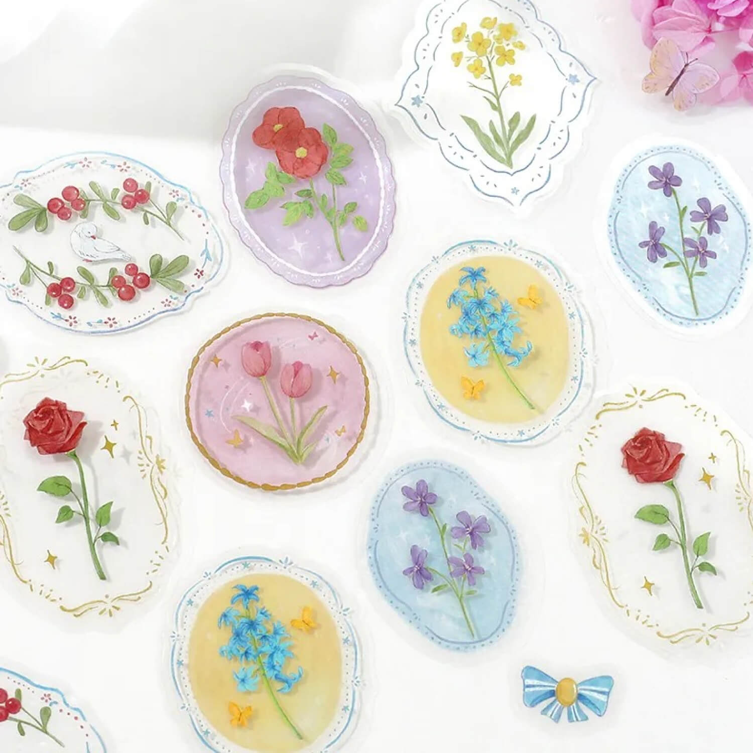 BGM Clear Stickers – Maiden Brooch – Flower