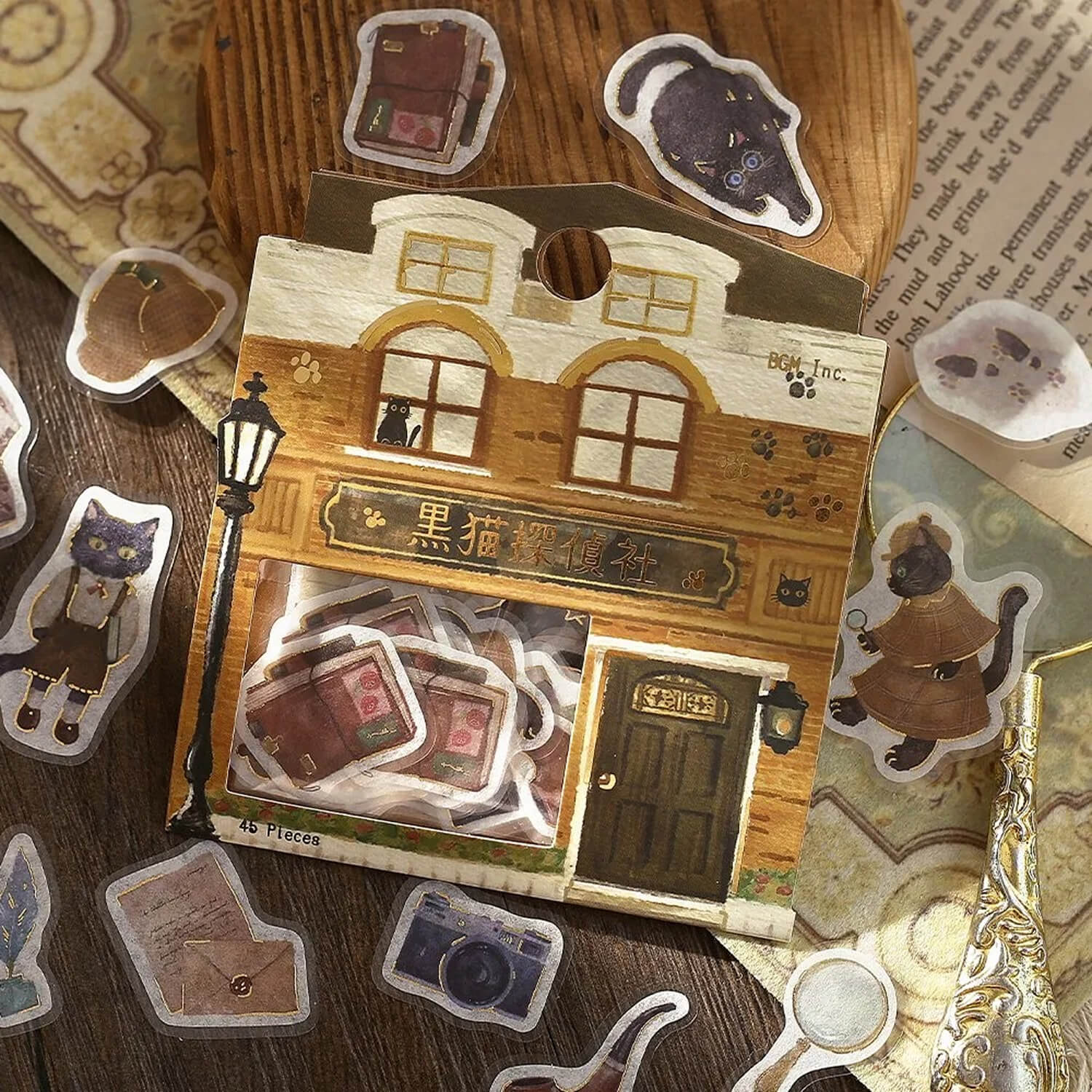 BGM Fantasy Town Flake Stickers – Black Cat Detective