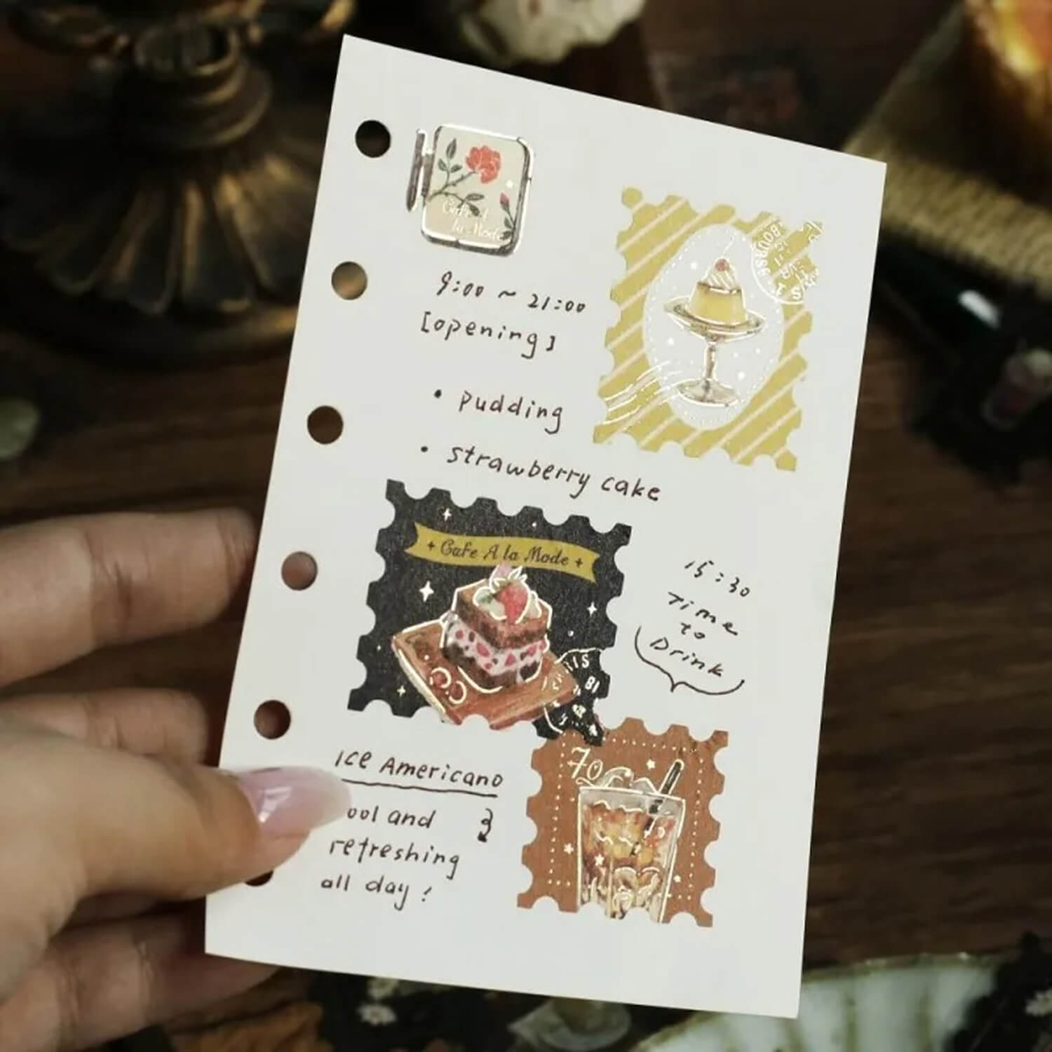 BGM Foil Flake Stickers – Café A La Mode Post Office - Brown