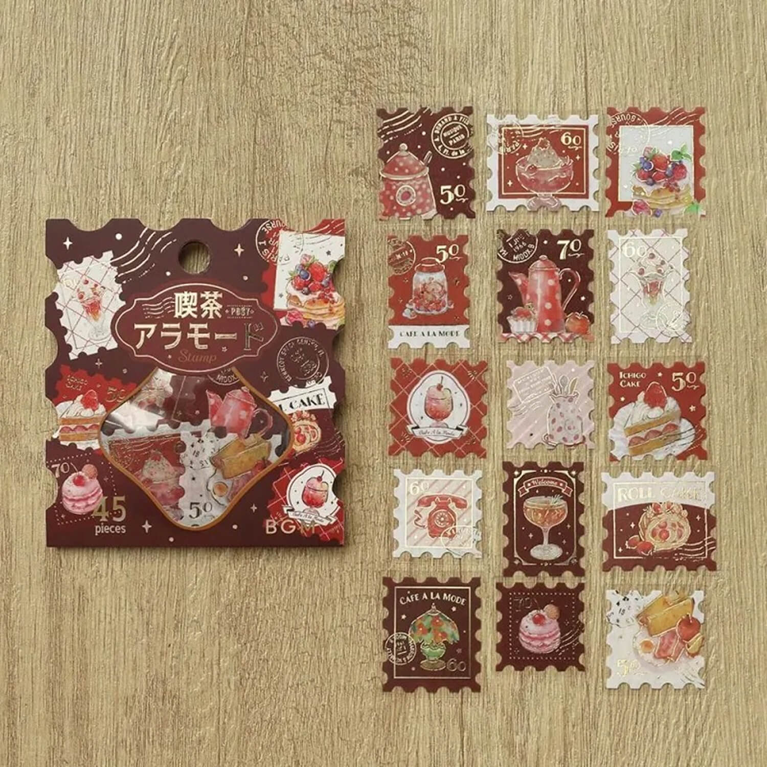 BGM Foil Flake Stickers – Café A La Mode Post Office - Red