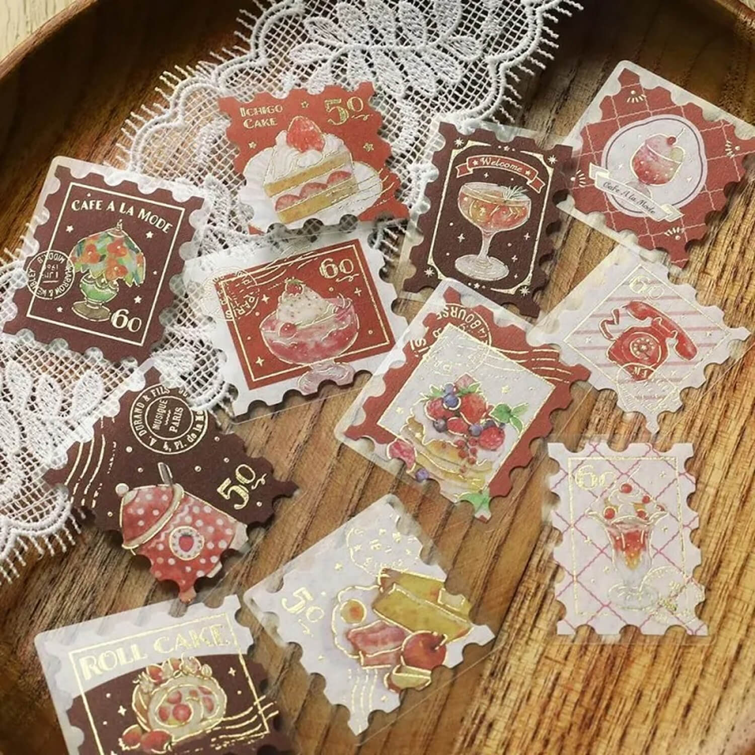 BGM Foil Flake Stickers – Café A La Mode Post Office - Red