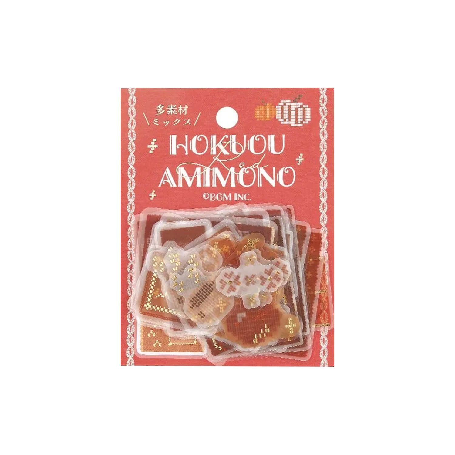 BGM Foil Nordic Knit Flake Sticker Set - Red