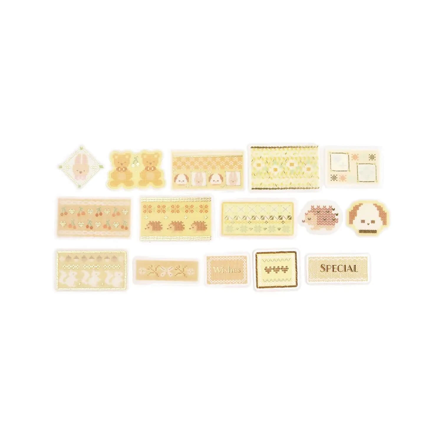 BGM Foil Nordic Knit Flake Sticker Set - Yellow