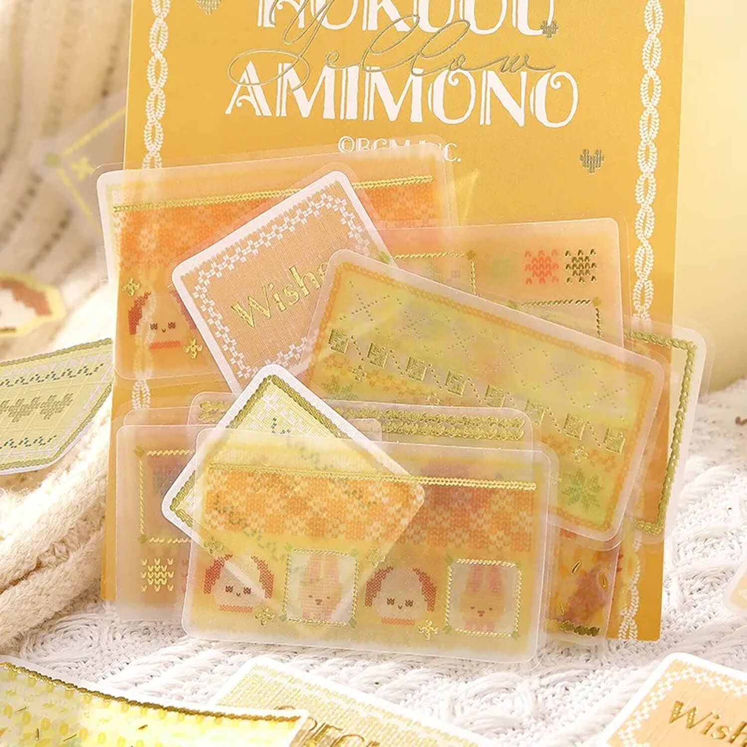 BGM Foil Nordic Knit Flake Sticker Set - Yellow