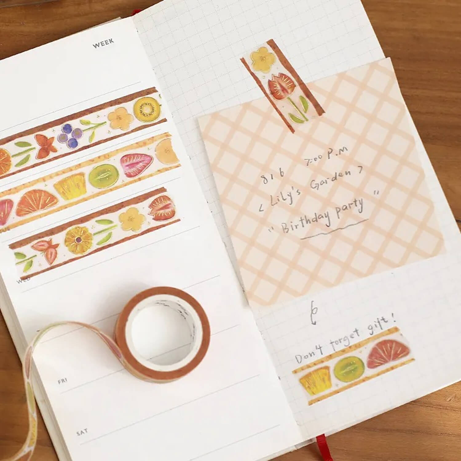 BGM Foil Washi Tape – Flower Fruit Sandwich