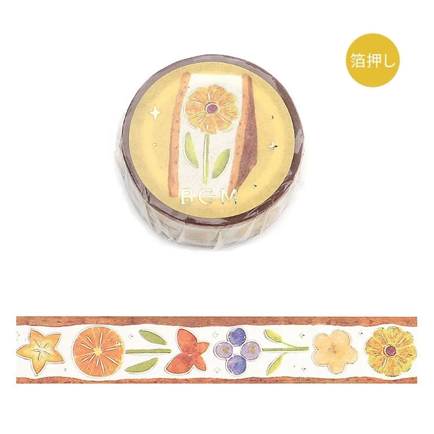 BGM Foil Washi Tape – Flower Fruit Sandwich