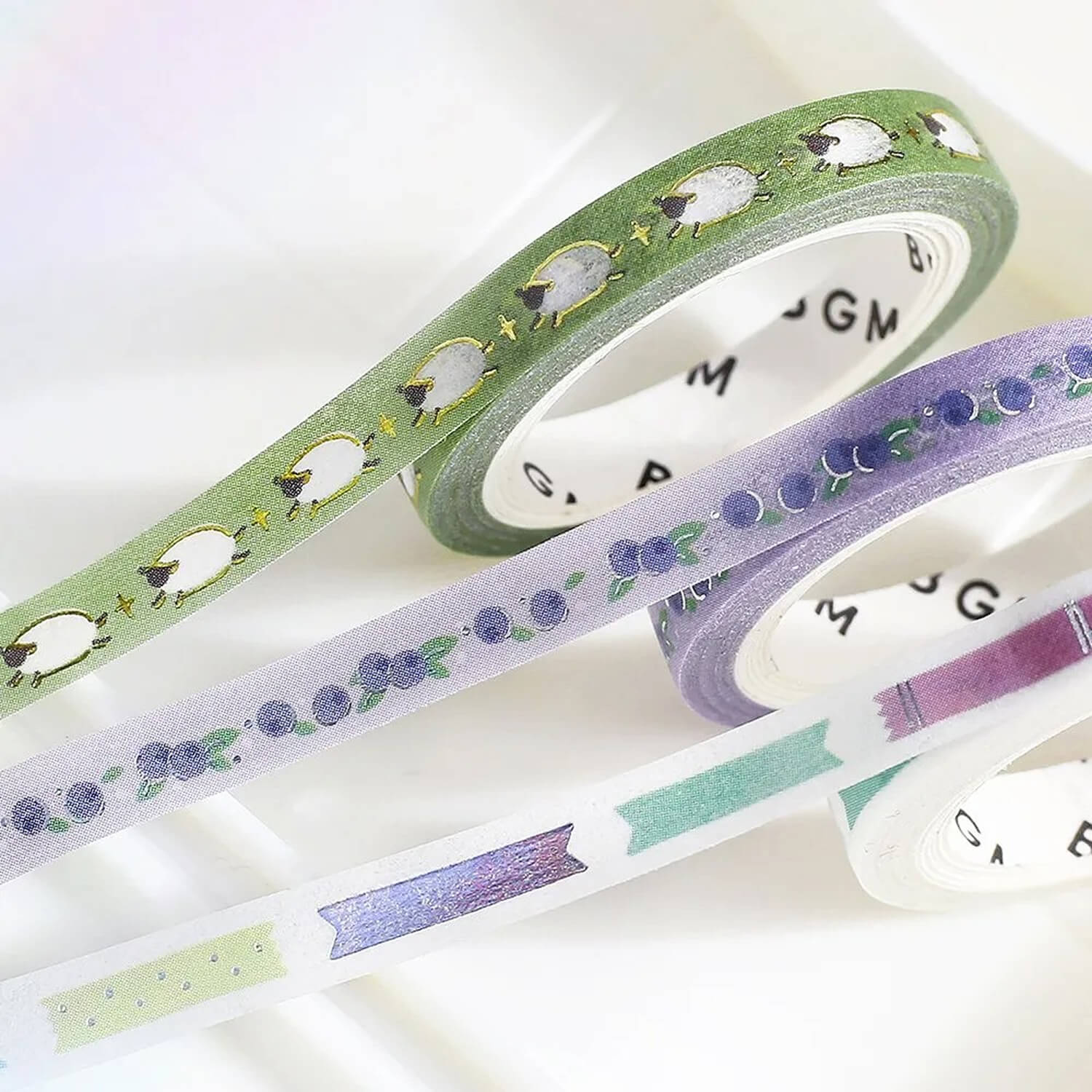 BGM Foil Washi Tape – Life 5mm - Blueberry