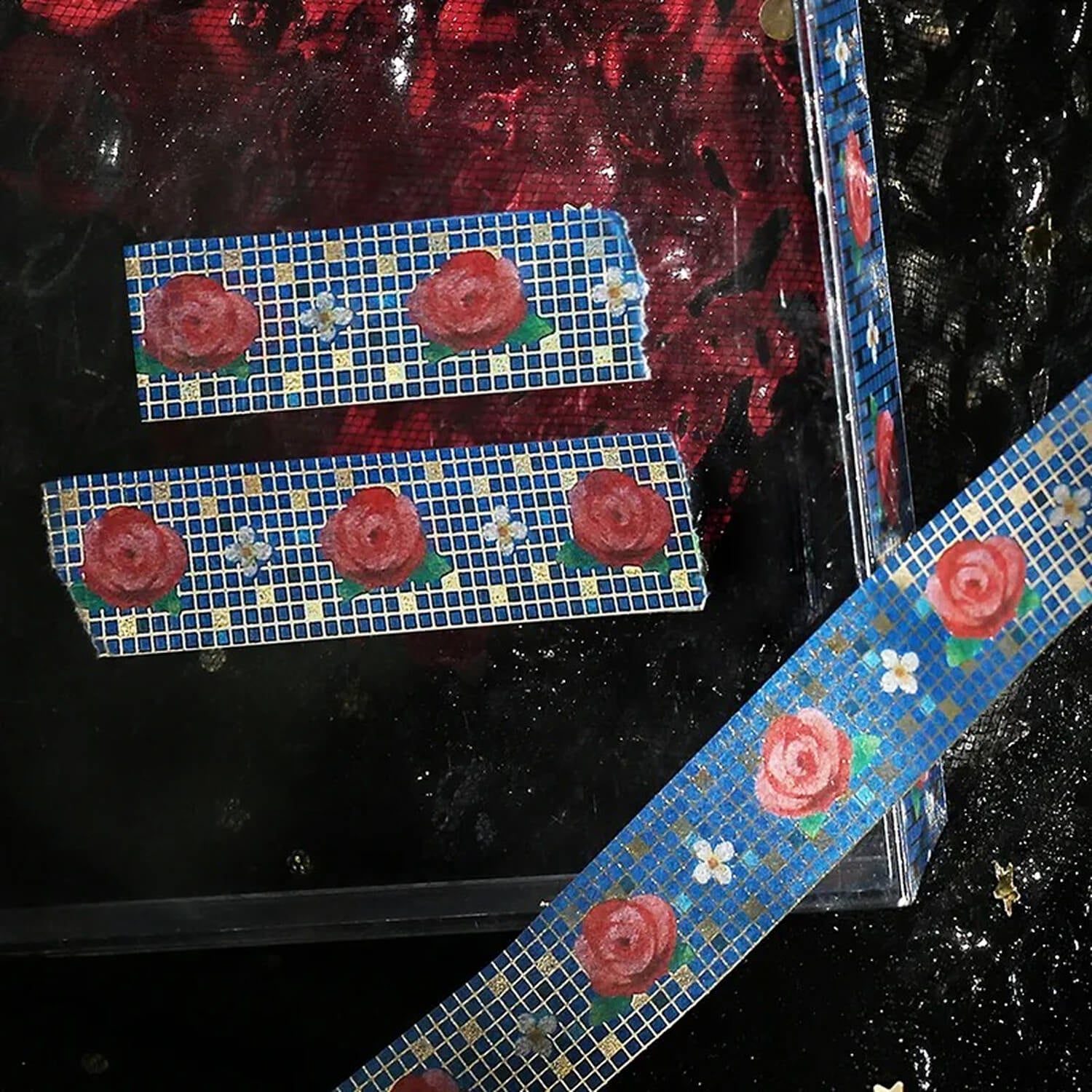 BGM Foil Washi Tape – Tile Art - Rose