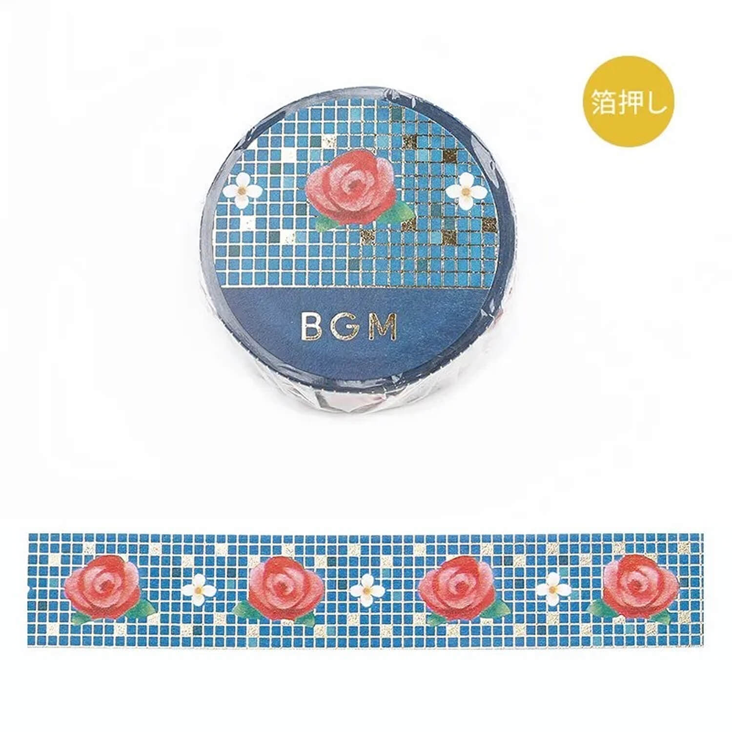 BGM Foil Washi Tape – Tile Art - Rose
