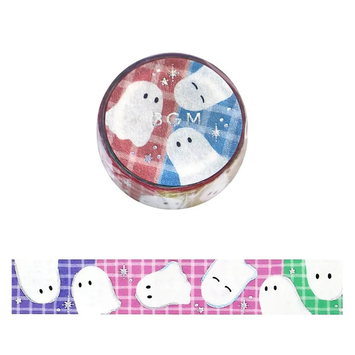 BGM Life Foil Washi Tape 15mm - Colorful Ghosts