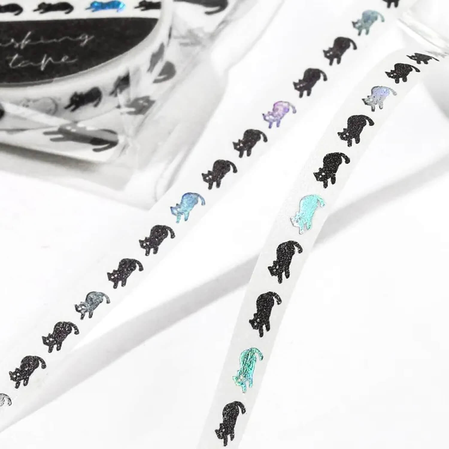 BGM Life Foil Washi Tape 5mm - Black Cat