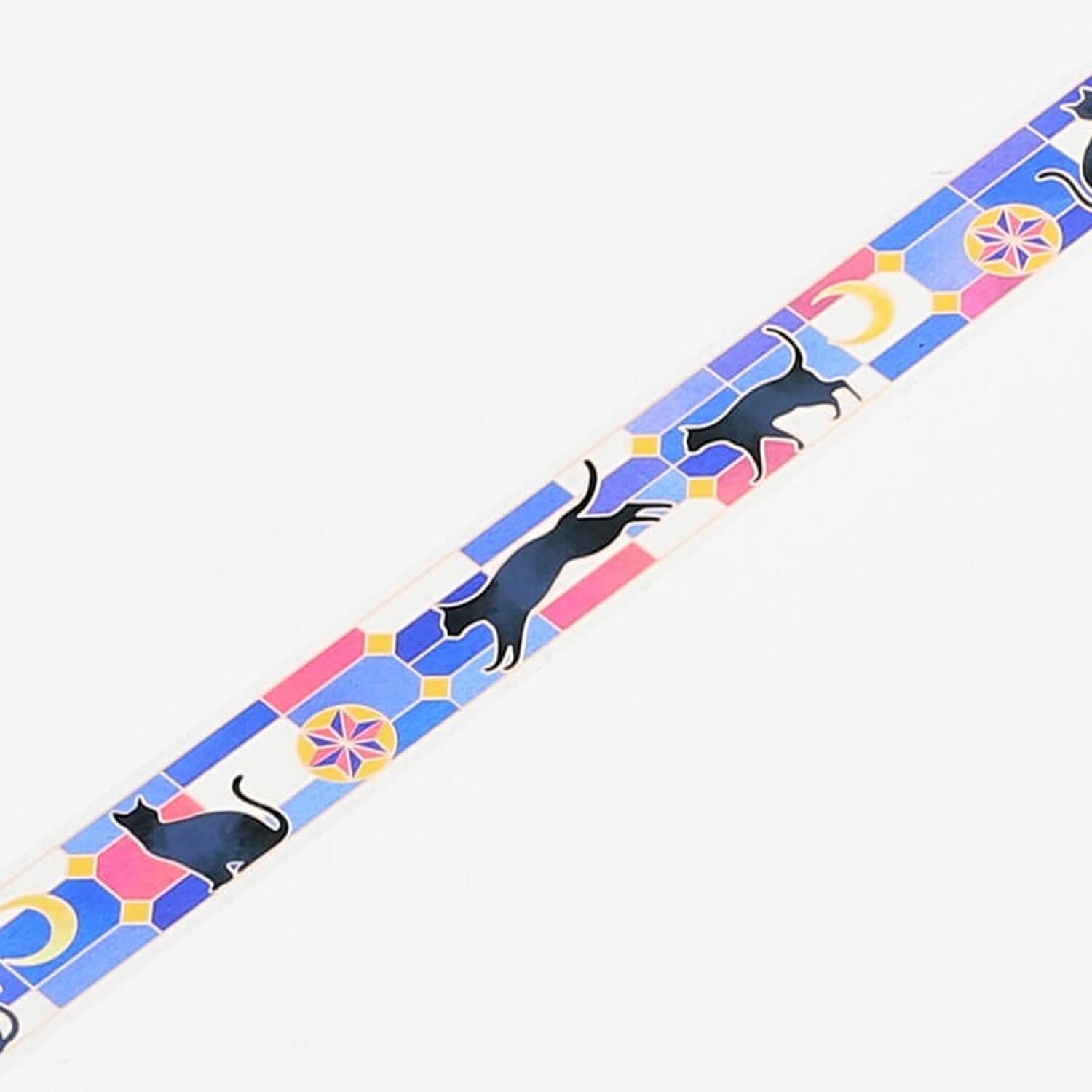 BGM Special Stained Glass Washi - Moon Black Cat