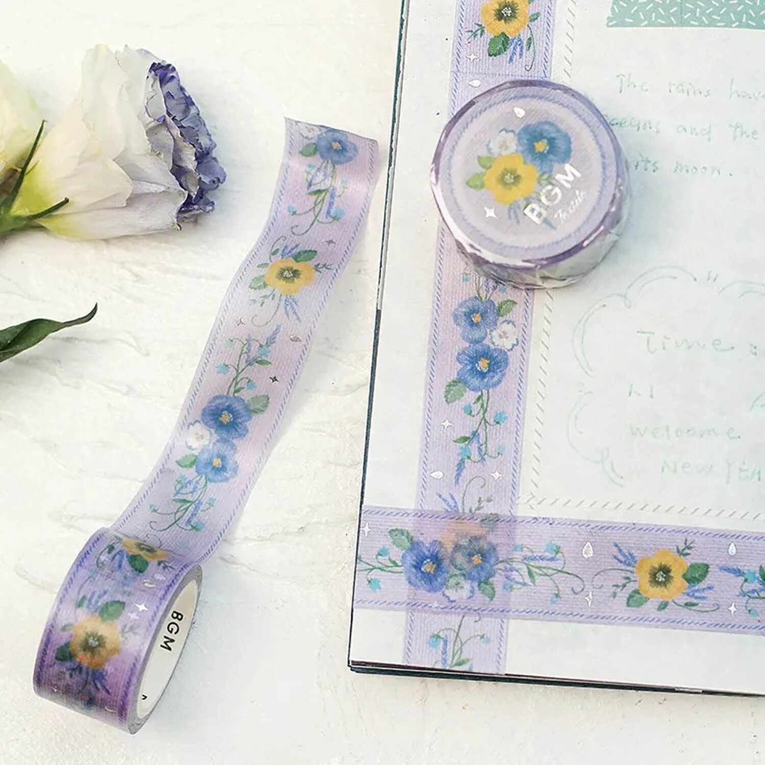 BGM Special Washi Tape – Embroidery Ribbon - Violet