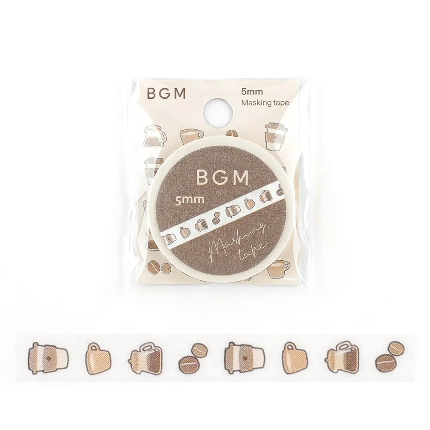 BGM Washi Tape – Life 5mm - Coffee Time