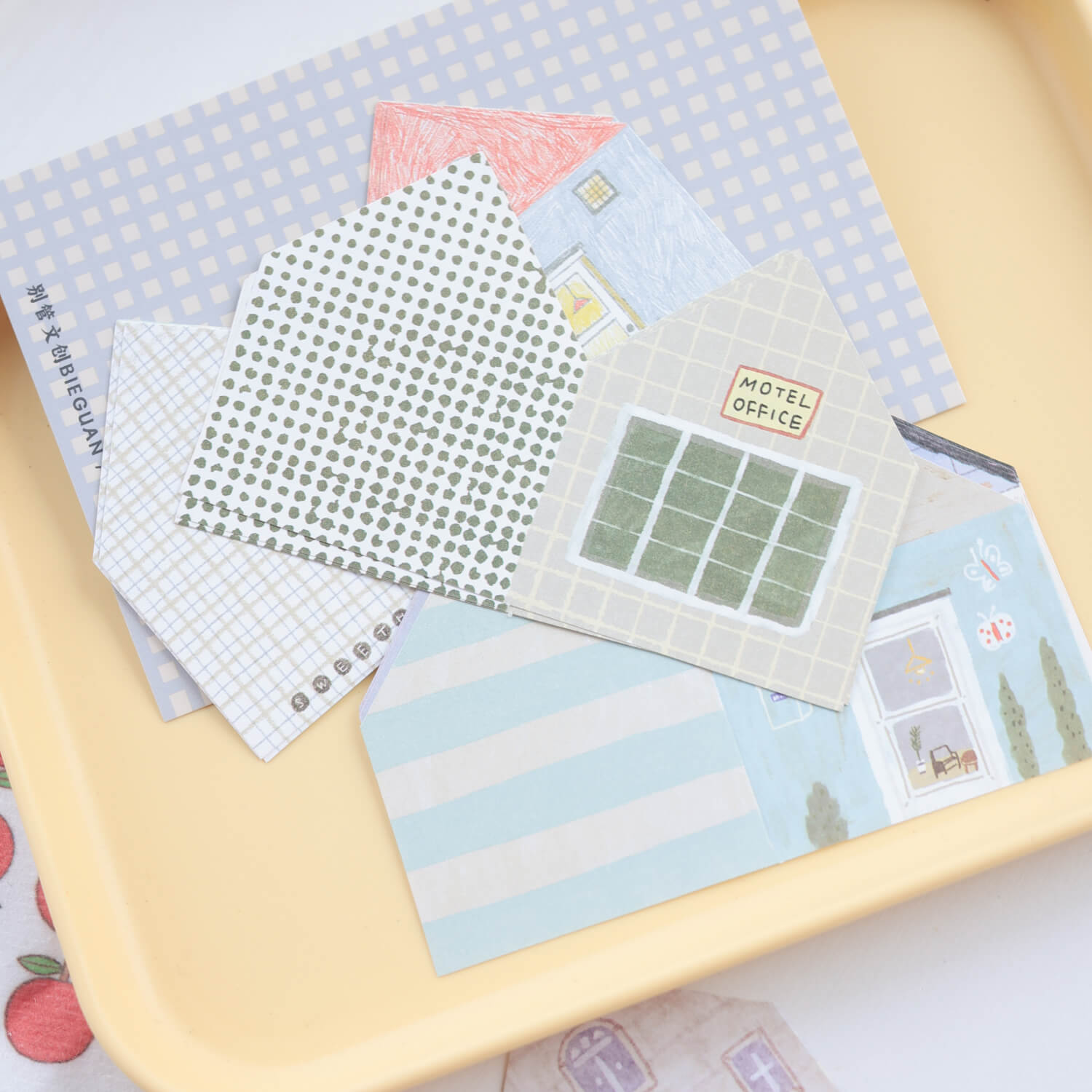 Bieguan Foldable Memo Pad - Houses