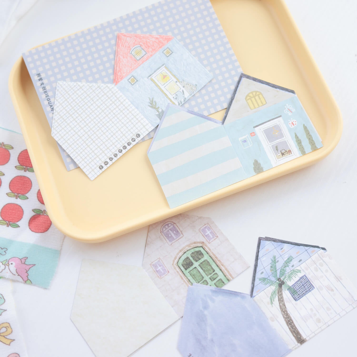 Bieguan Foldable Memo Pad - Houses