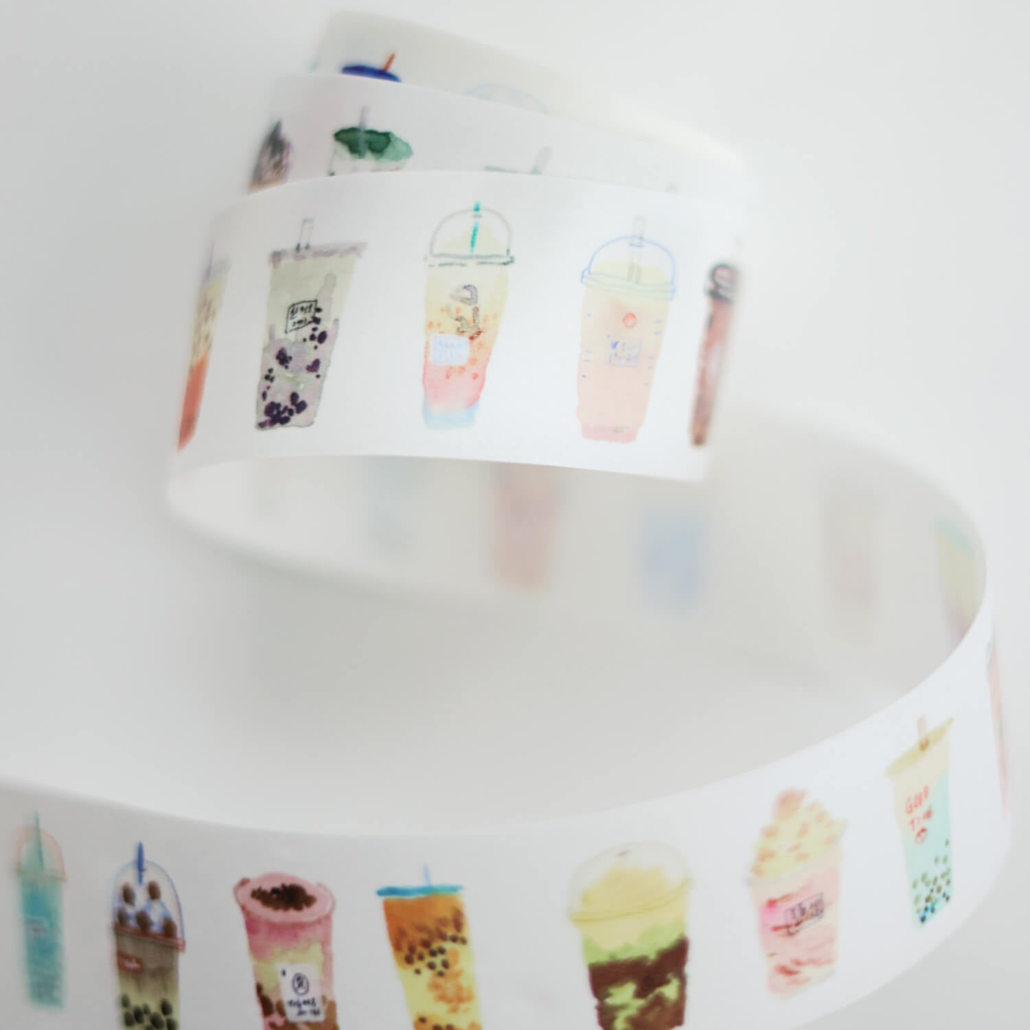 Bieguan Kiss Cut Masking Tape - Boba Tea
