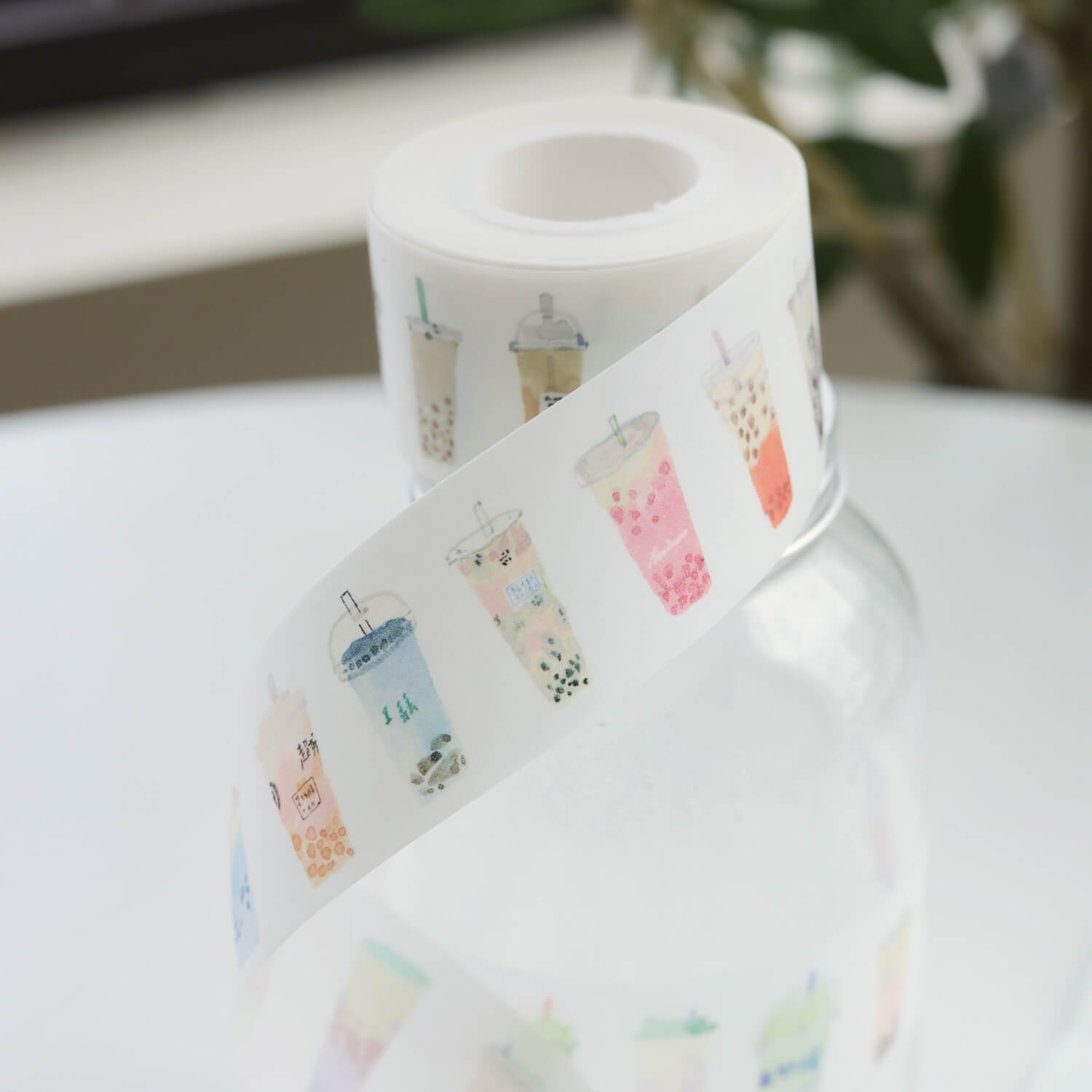 Bieguan Kiss Cut Masking Tape - Boba Tea