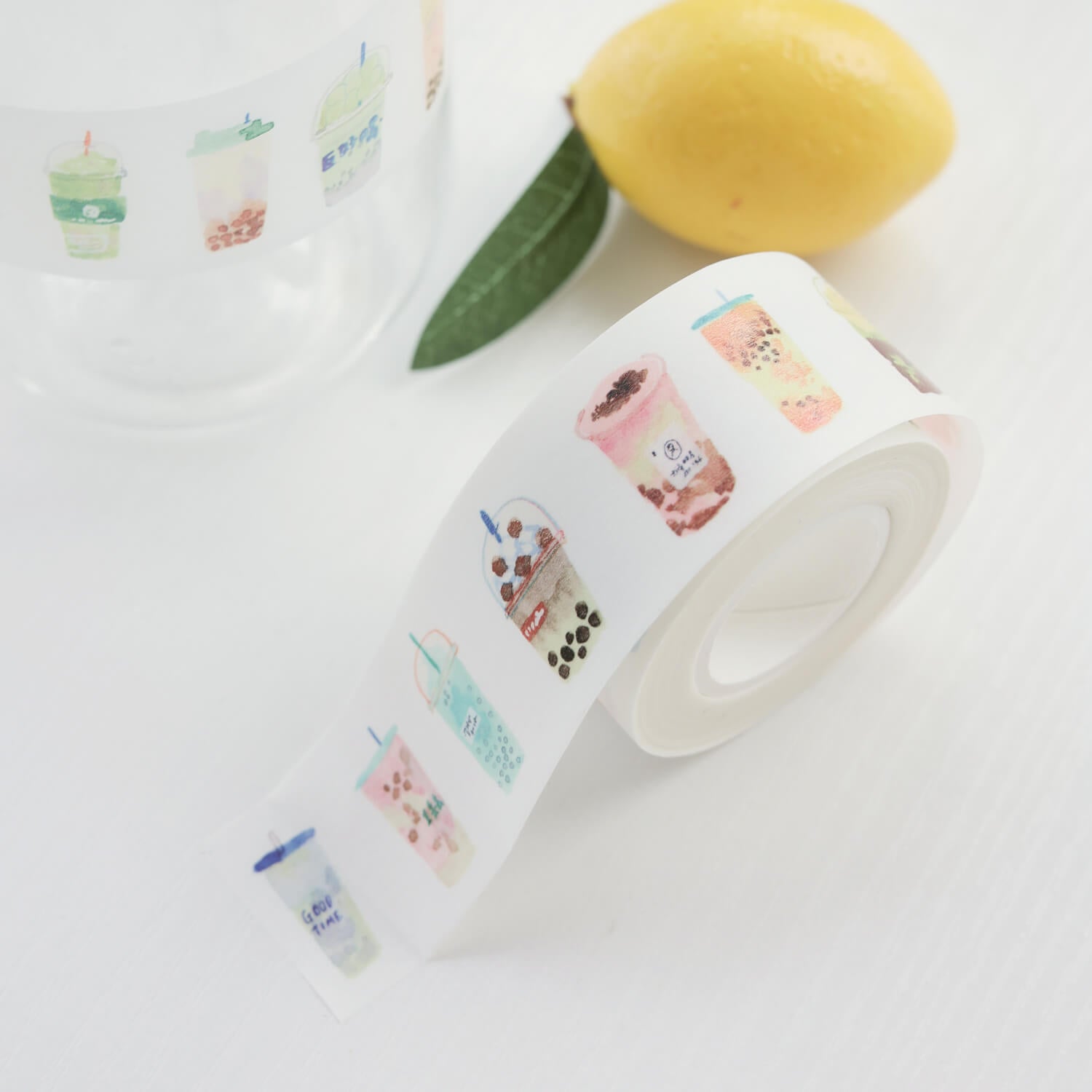 Bieguan Kiss Cut Masking Tape - Boba Tea