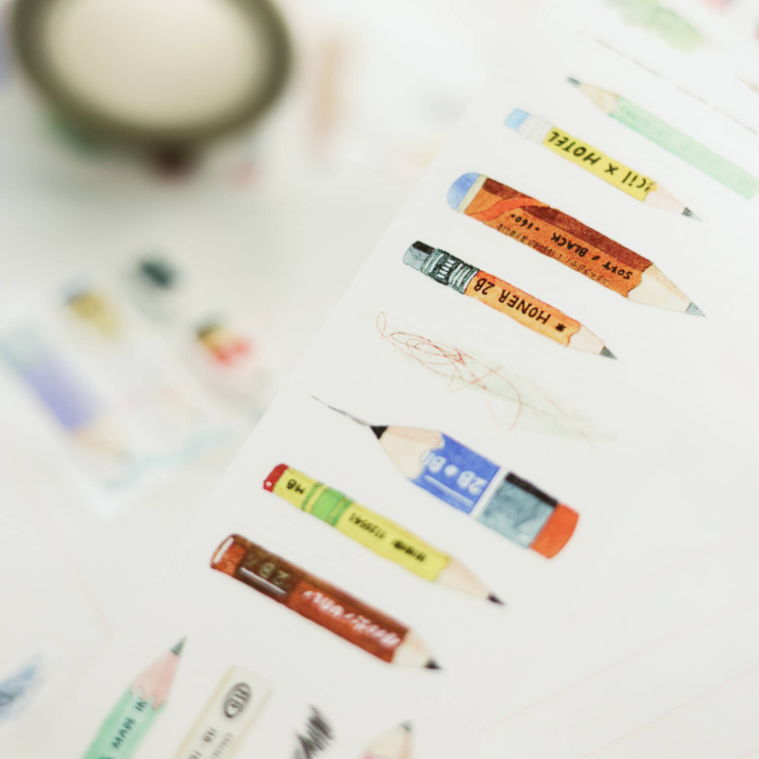 Bieguan Kiss Cut Masking Tape - Pencil