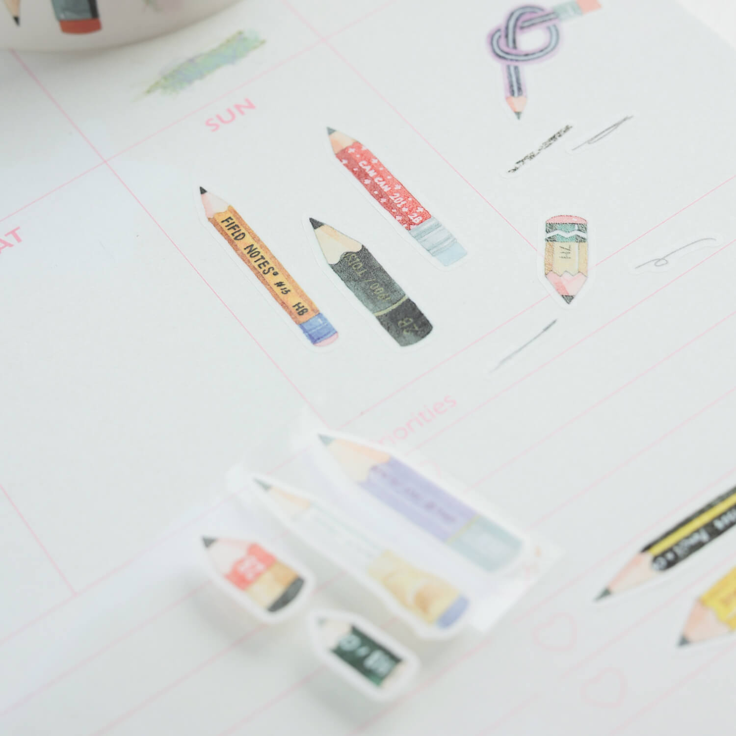 Bieguan Kiss Cut Masking Tape - Pencil