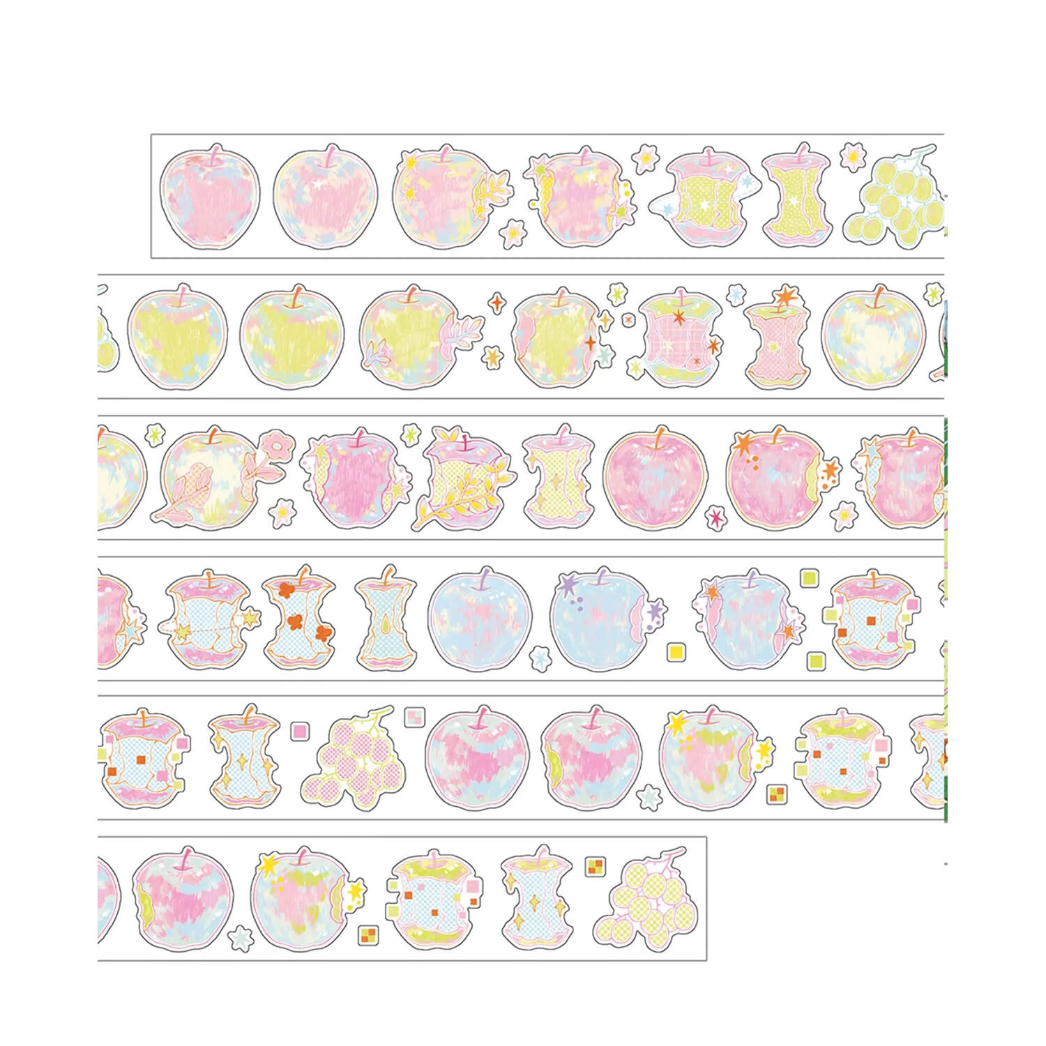 Blue Semi Kiss Cut Glitter Masking Tape - Apple