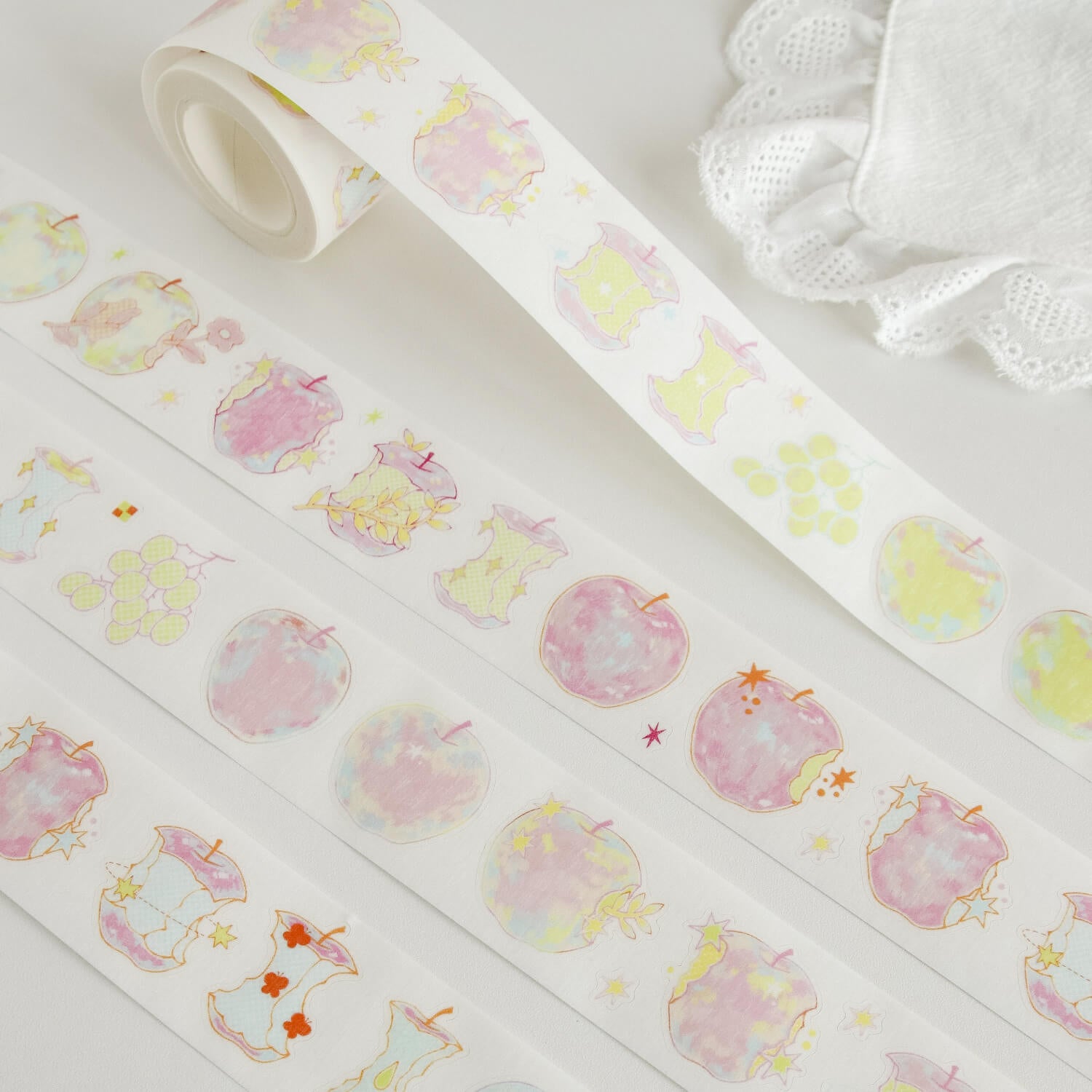 Blue Semi Kiss Cut Glitter Masking Tape - Apple